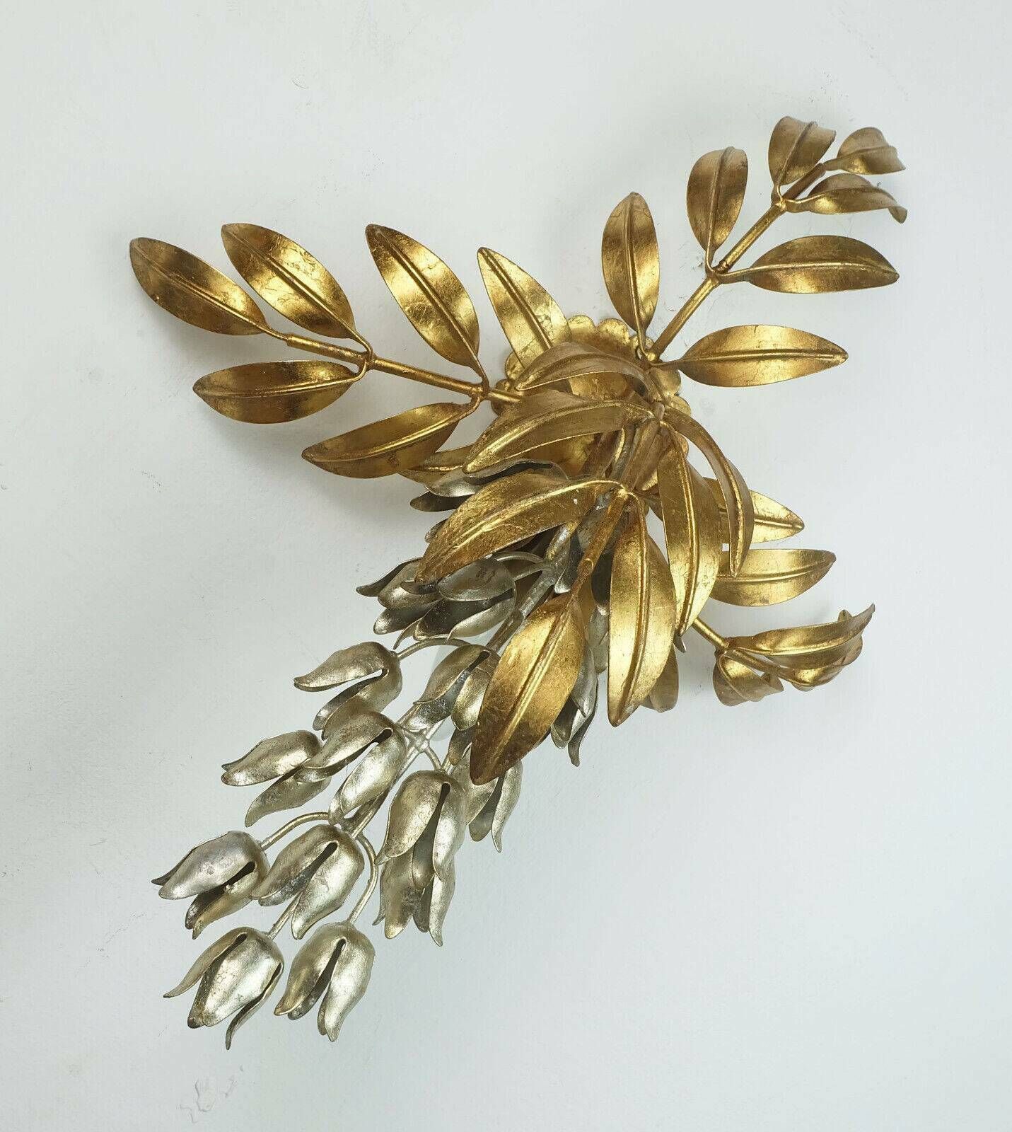 Hans Koegl Vintage Florentine Wall Lamp Sconce Metal Pioggia D'oro Hollywood Regency Style photo for sale