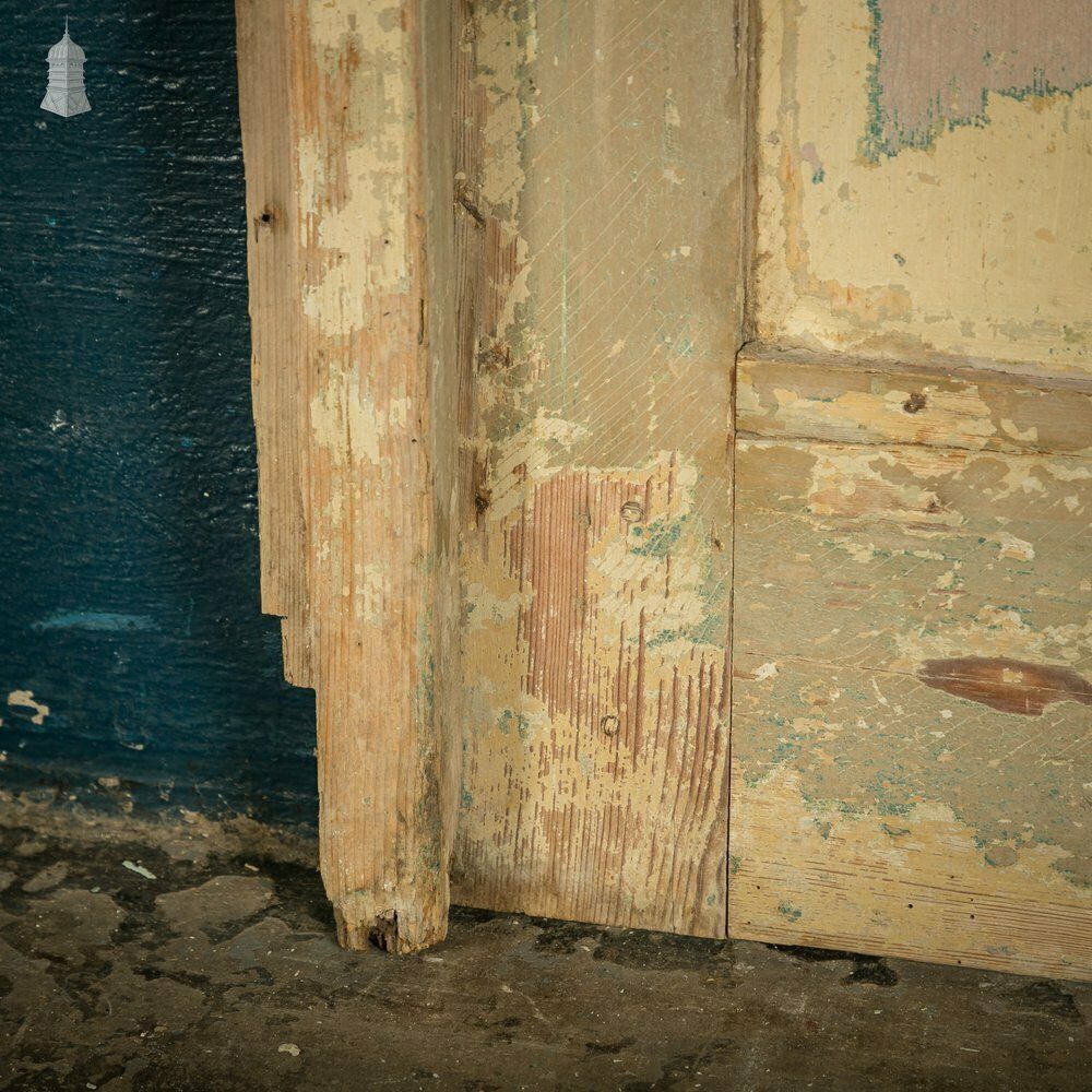 photo furniture Pine Paneled Door, Distressed Paint Finish