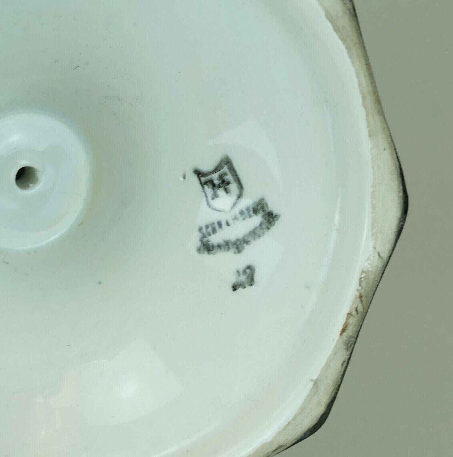 photo furniture Octagonal Art Deco Bowl Bowl On Feet Schramberg Majolika 1920s Hand Painted Decor