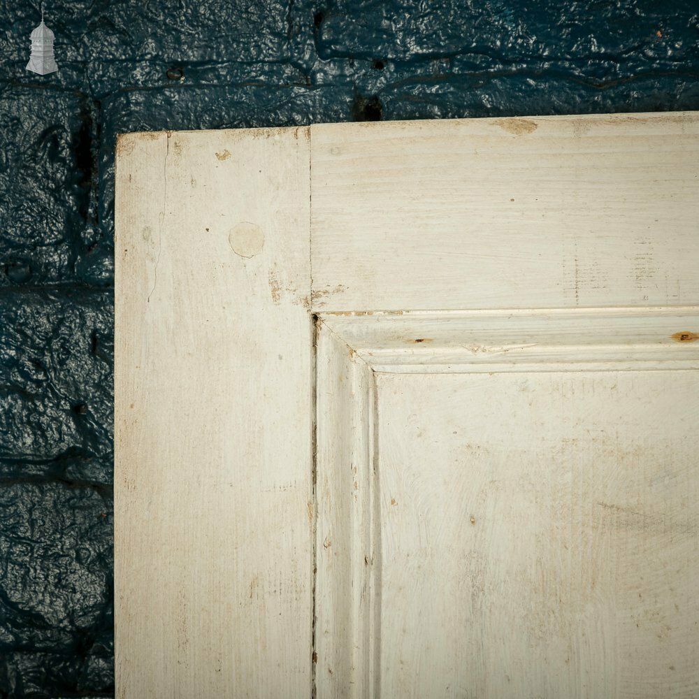 Four Panel Door, White Painted Pine Paneled Door photo vintage