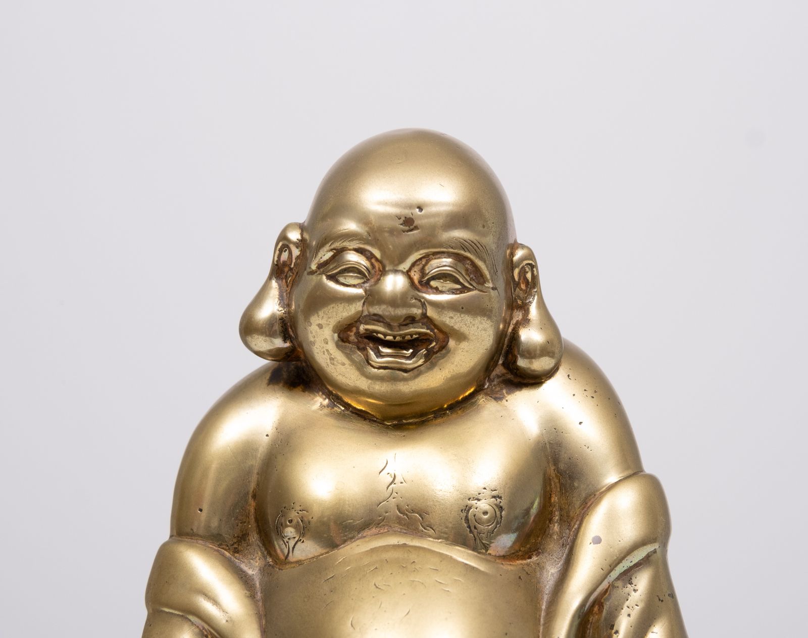 Brass Buddha With Child Incense 1940s China photo furniture