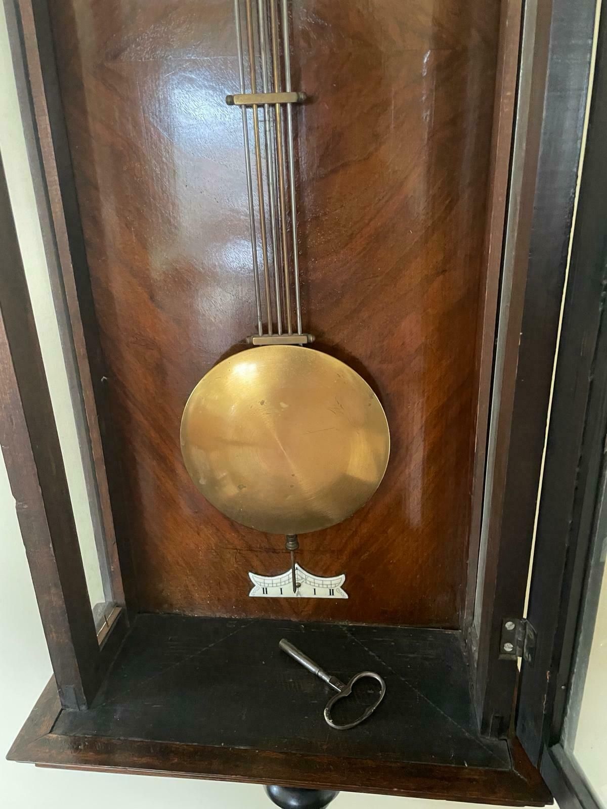 Vienna Wall Clock Art Nouveau Style Enamelled Face/Brass C1905 photo for sale
