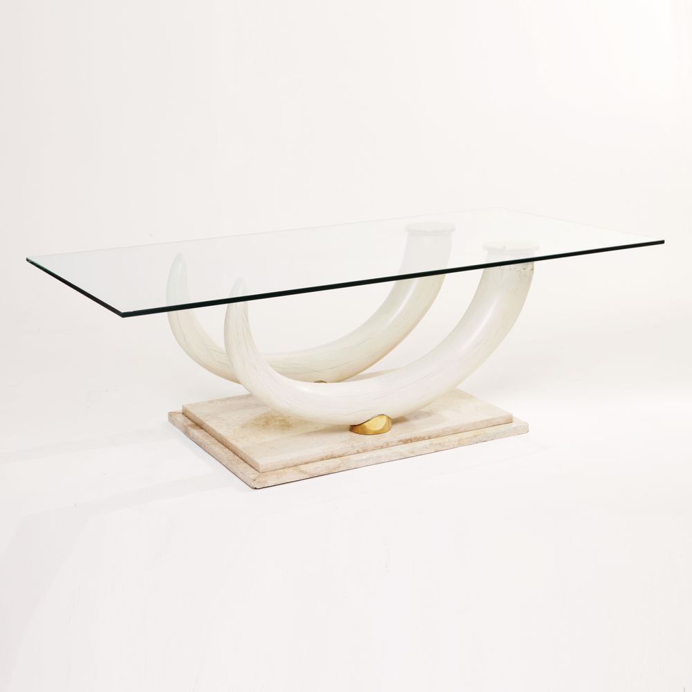 Maison Jansen For Ralph Pucci Collections Italy Faux Elephant Tusk Coffee Table