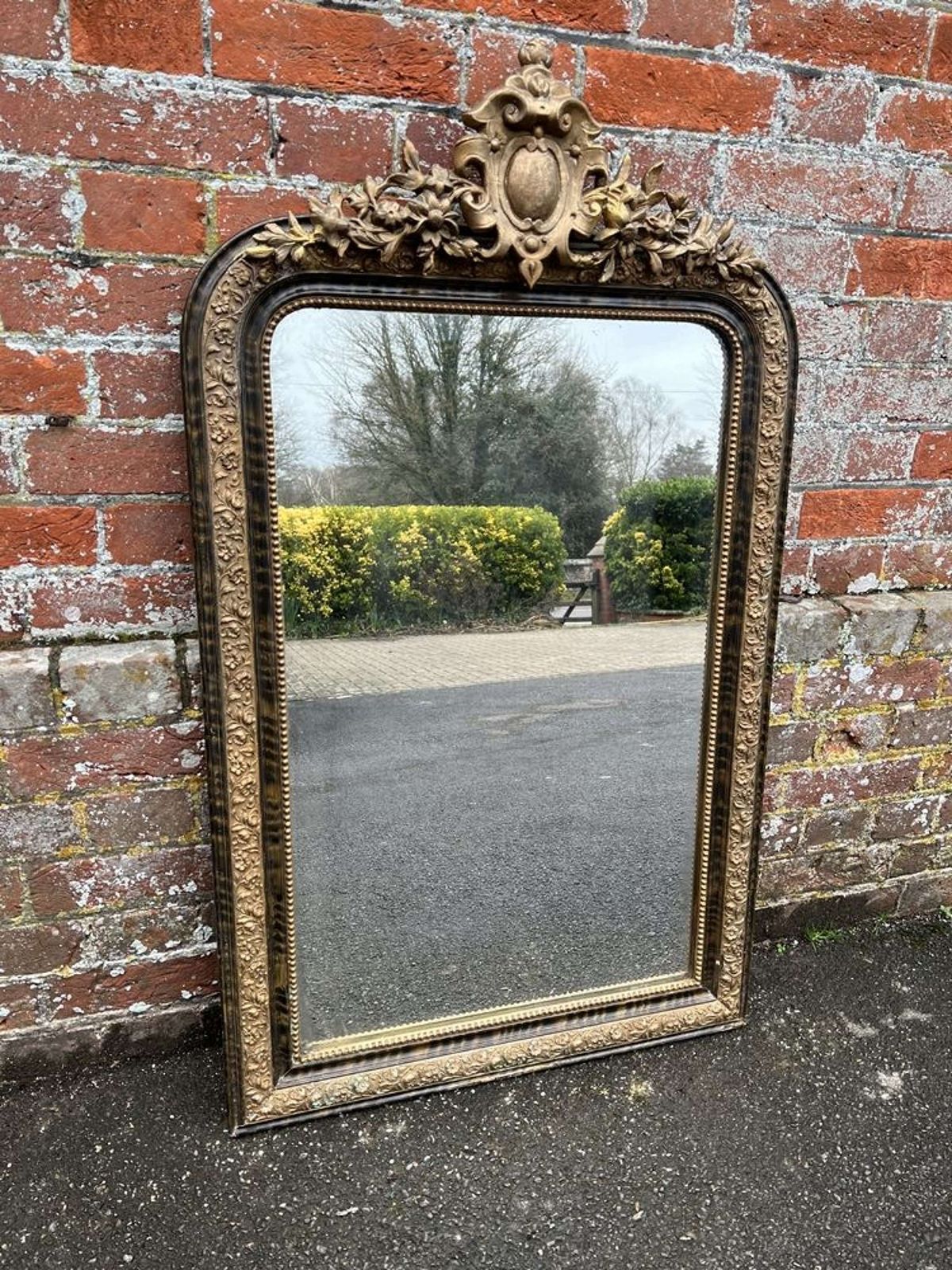 A Wonderful Highly Useful Size Antique French 19th C Gilt Mirror