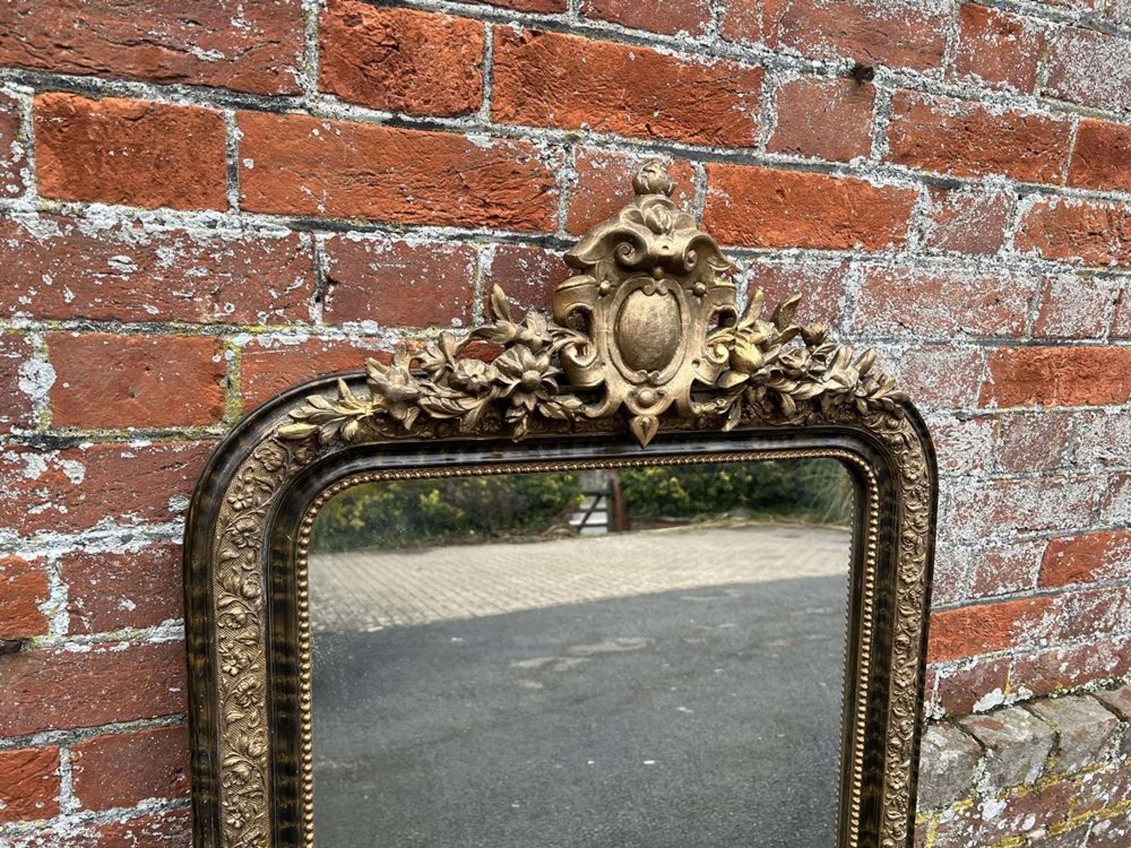 A Wonderful Highly Useful Size Antique French 19th C Gilt Mirror photo Home Decor