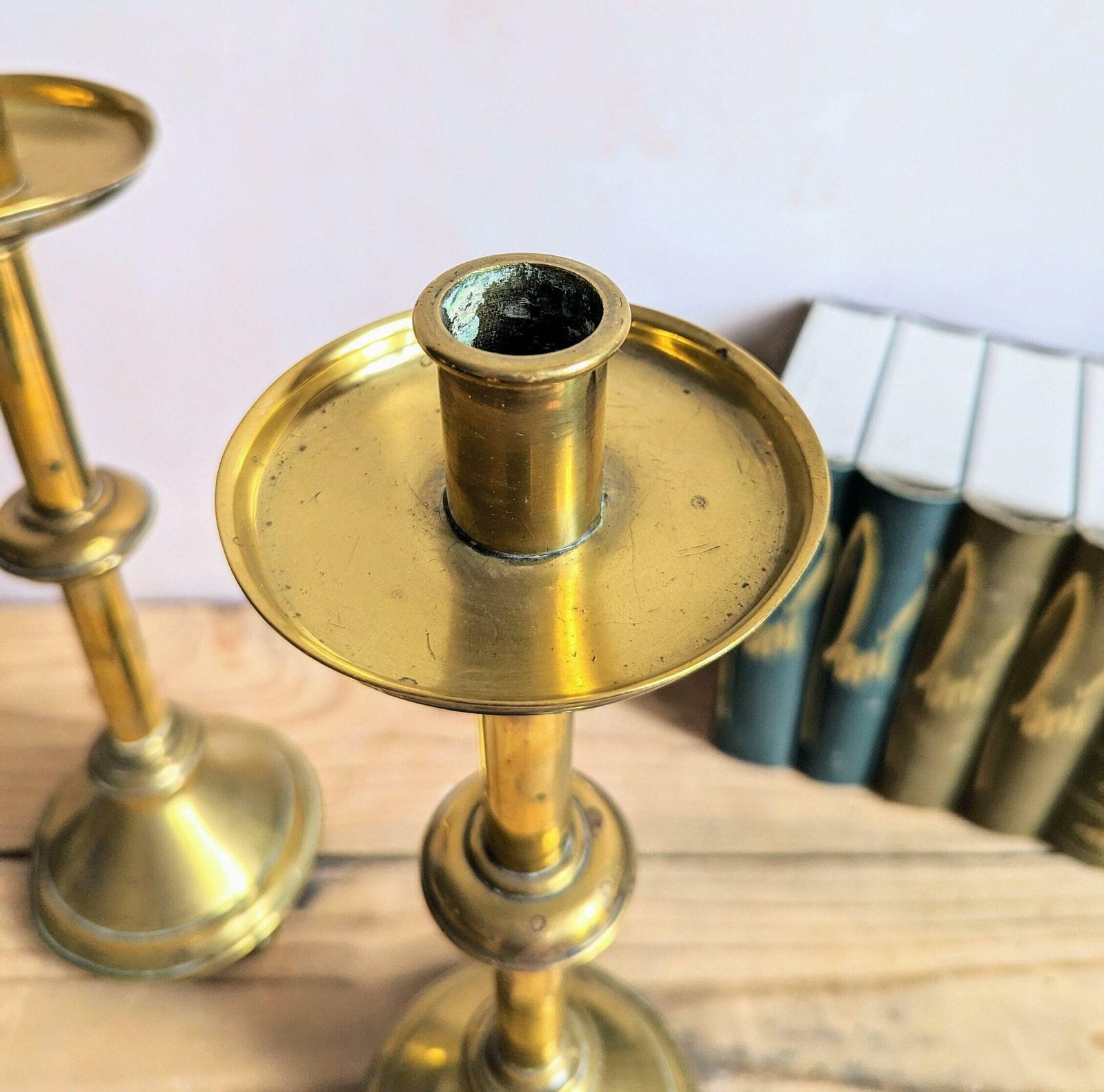 A Large Pair Of French Brass Church Altar Candlesticks   C1890 Ecclesiastical Candlesticks photo for sale