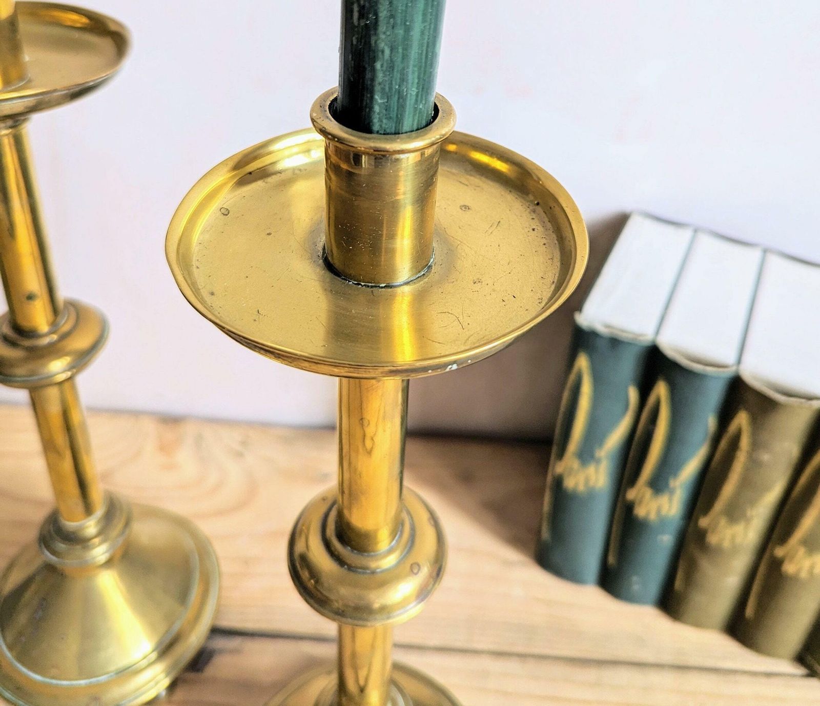 A Large Pair Of French Brass Church Altar Candlesticks   C1890 Ecclesiastical Candlesticks photo vinterior
