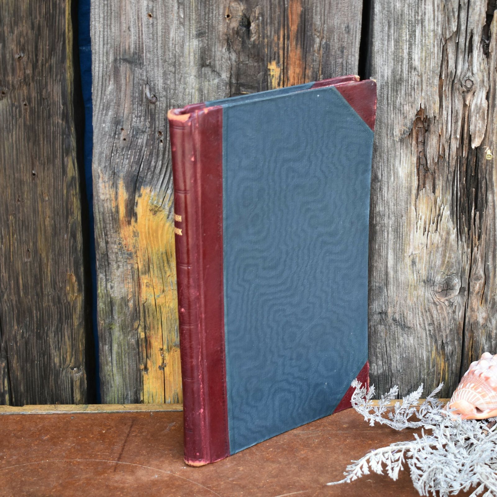 Antique John Dickinson Lion Brand England Cash Ledger Leather Bound Book Prop