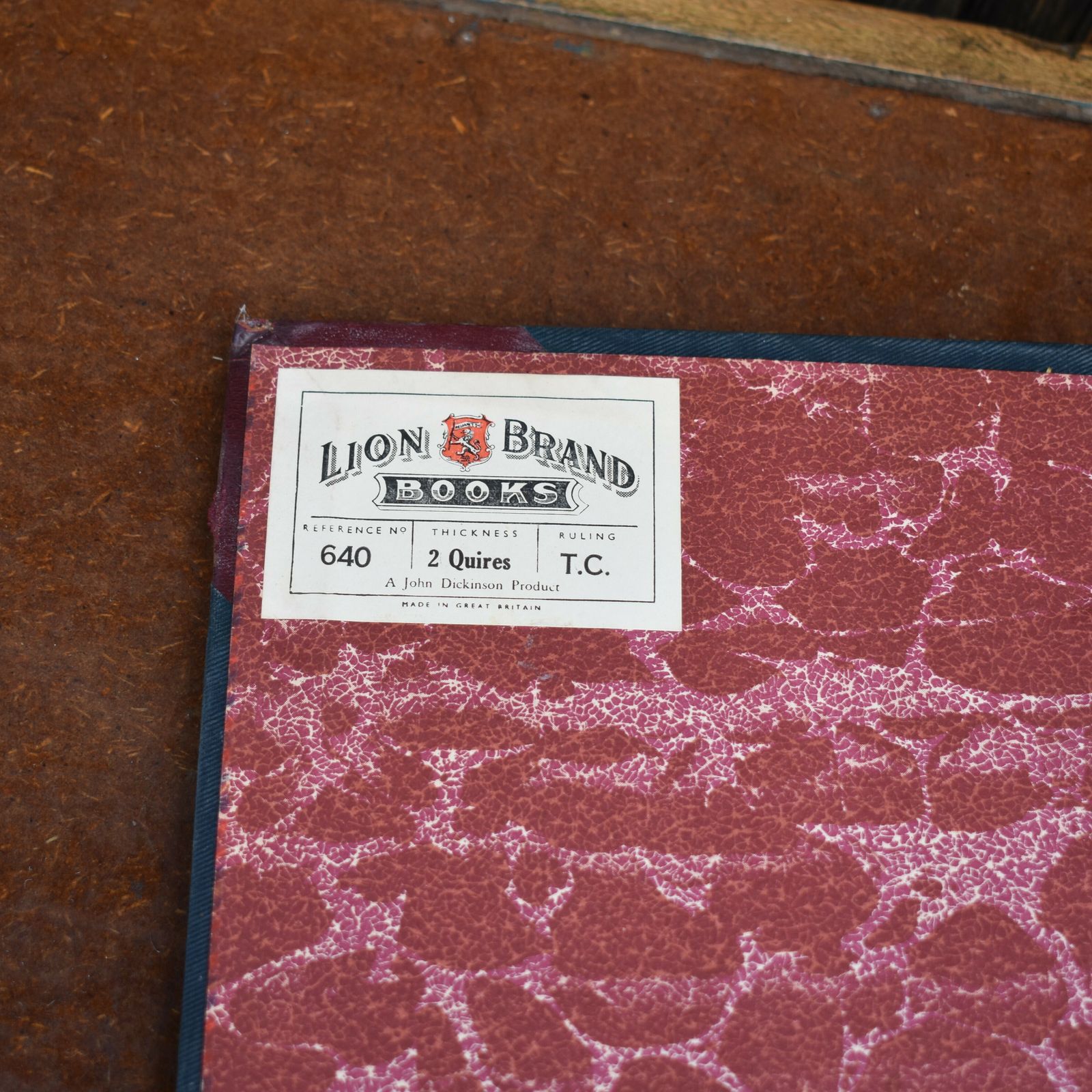 Antique John Dickinson Lion Brand England Cash Ledger Leather Bound Book Prop photo for sale