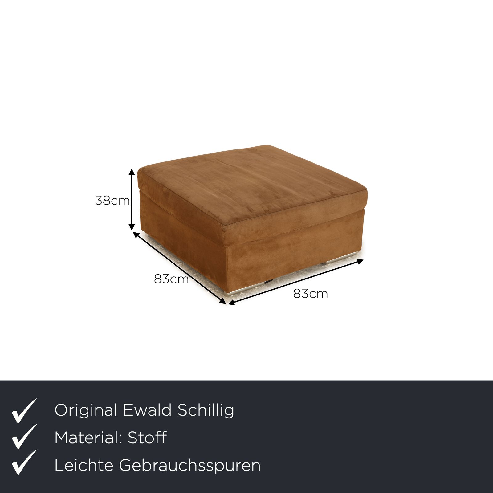 Tabouret Ewald Schillig en tissu brun photo furniture