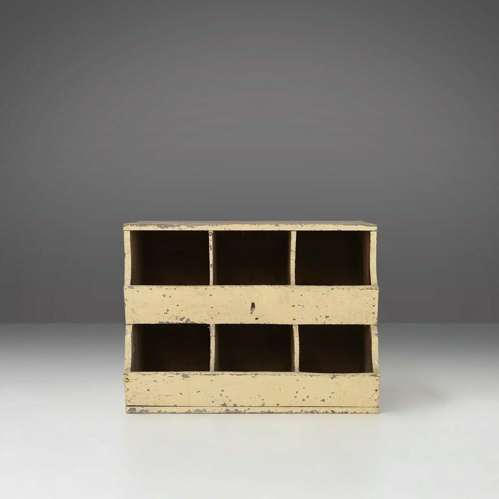 Industrial Compartment Cabinet With Rich Patina, France, 1890s