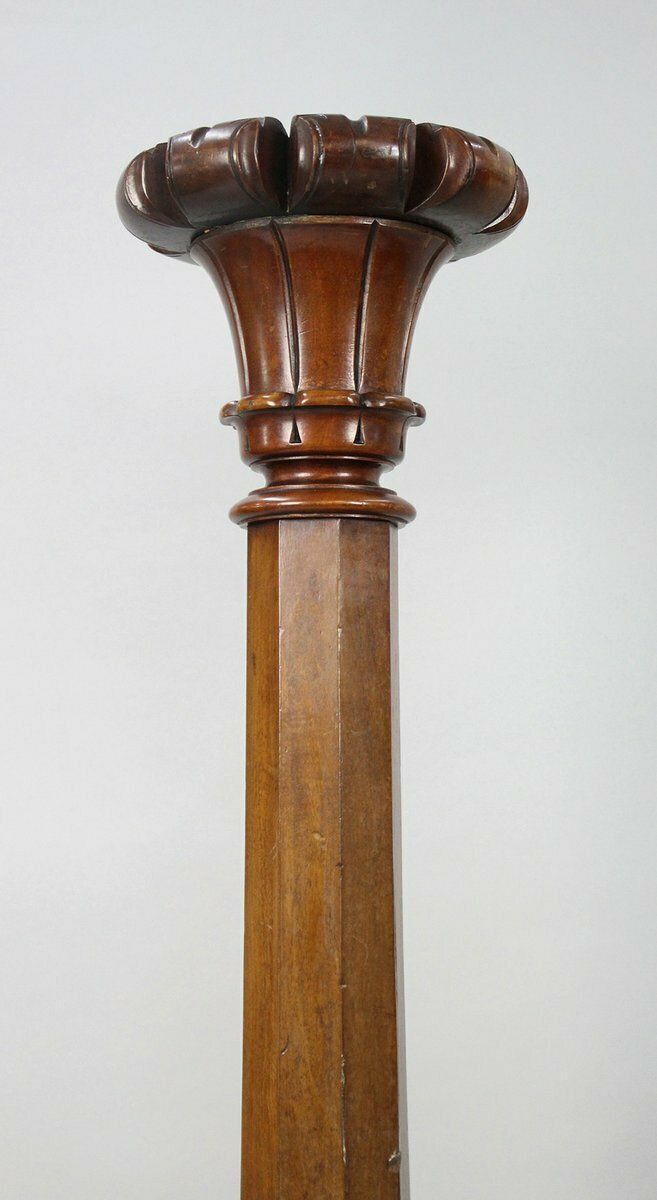 Early Victorian Carved Mahogany Pedestals, Set Of 2 photo vintage