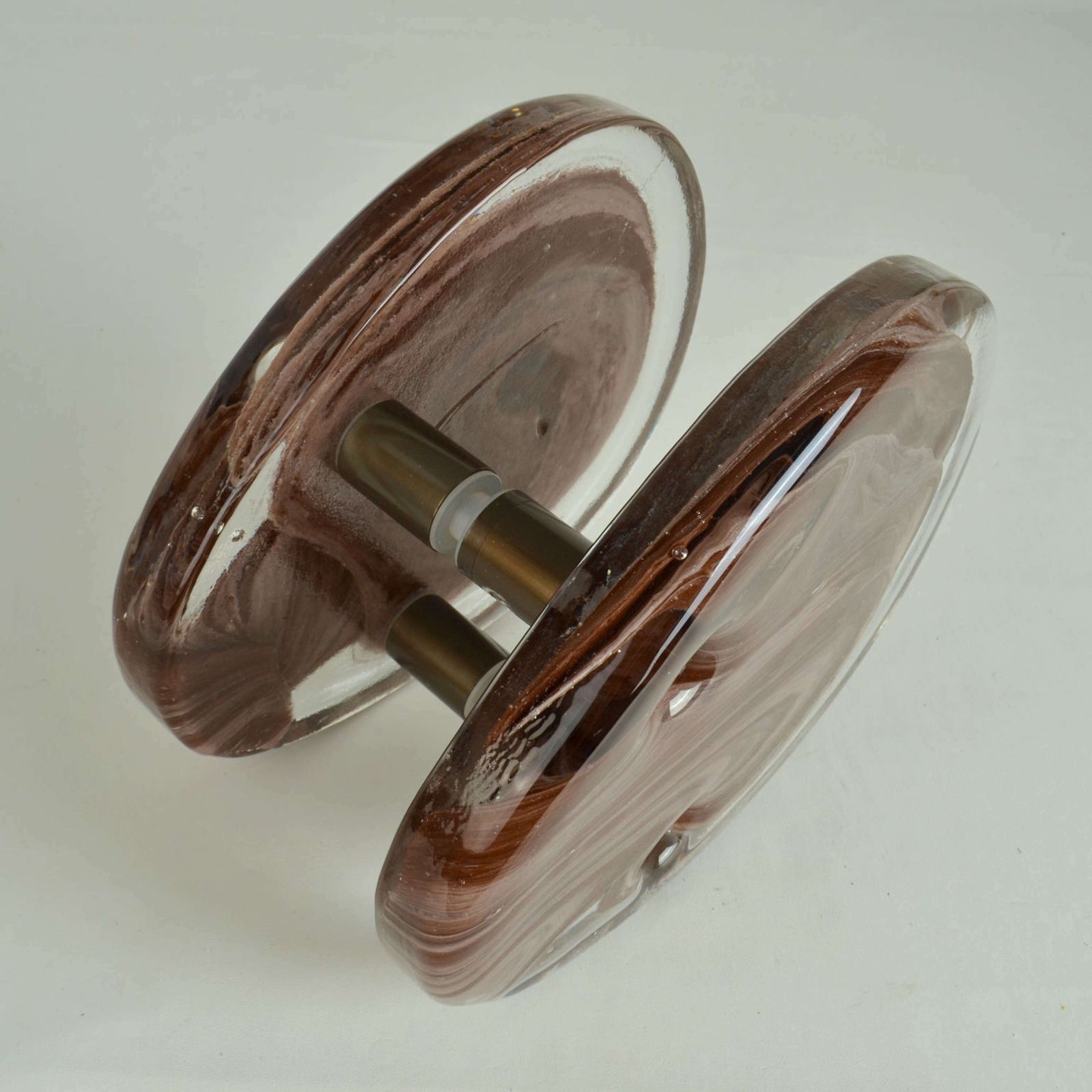 Architectural Pairs Of Pink Glass Push Pull Double Door Handles photo vinterior