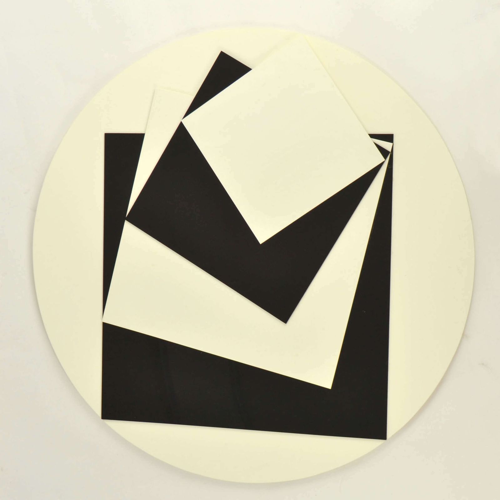 Abstract Round Black & White Perspex Artworks, Uk 1960's photo Art