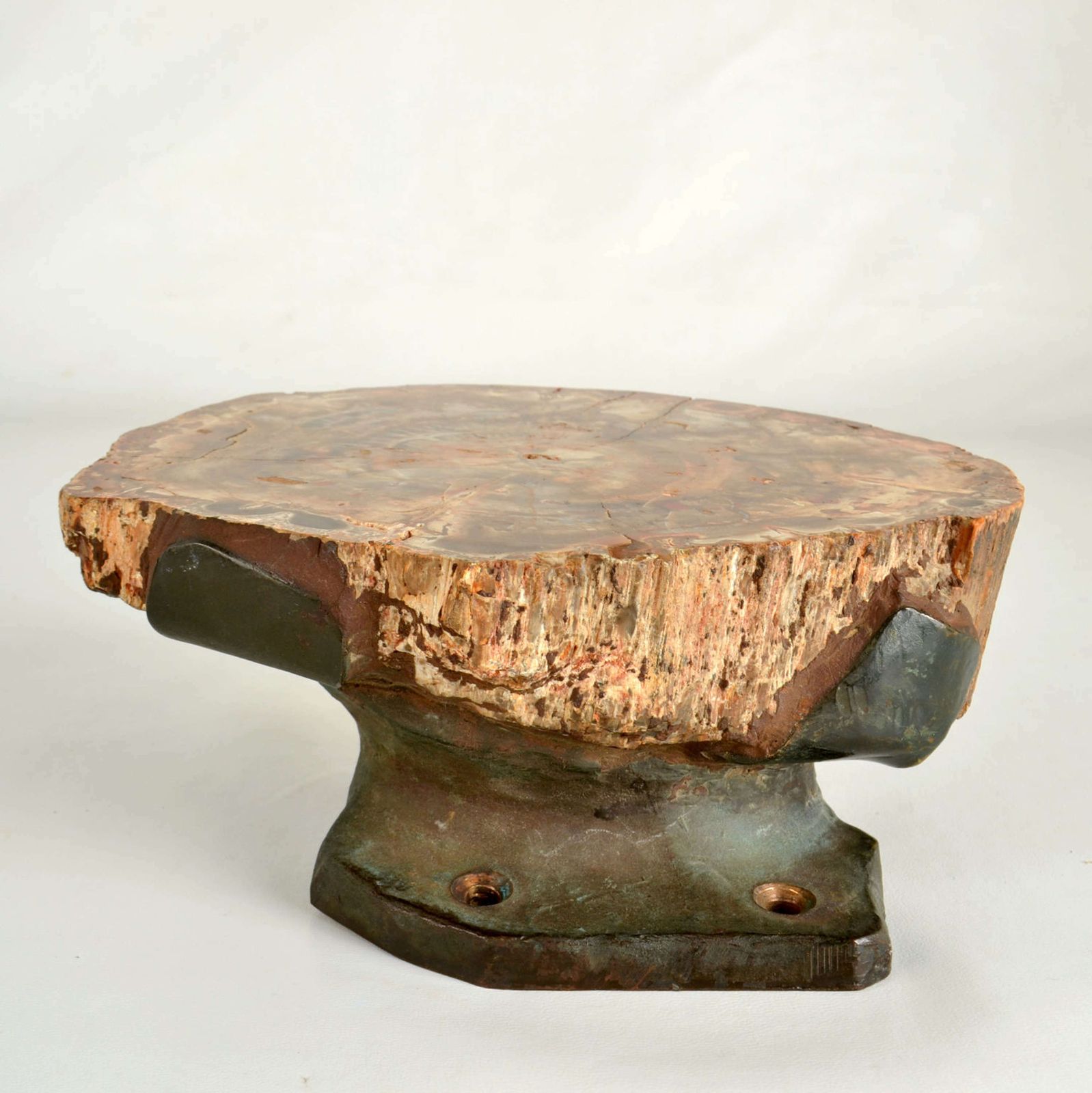 Home Fixtures Architectural Push Pull Door Handle In Petrified Wood And Bronze photo