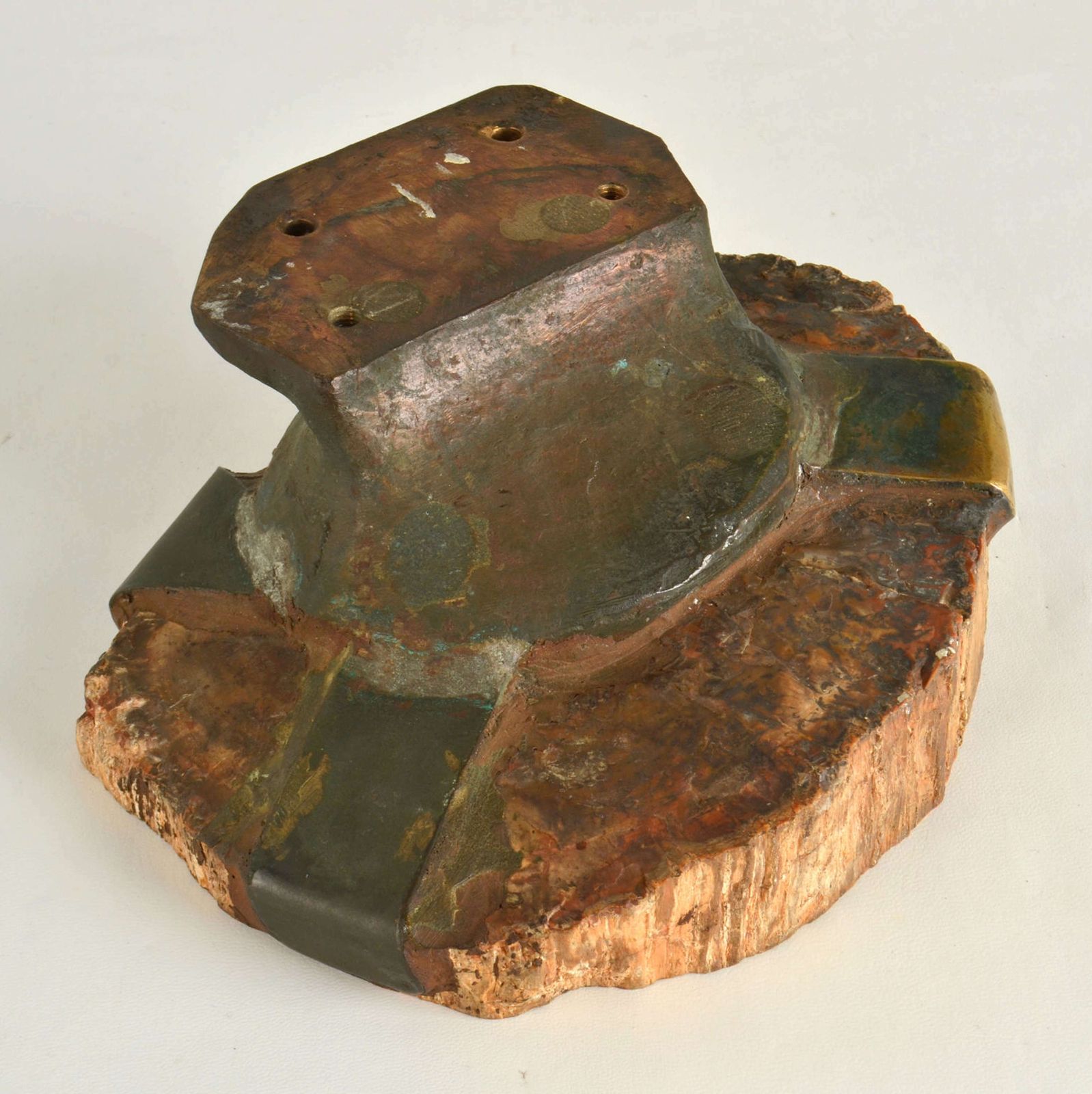 photo vinterior Architectural Push Pull Door Handle In Petrified Wood And Bronze