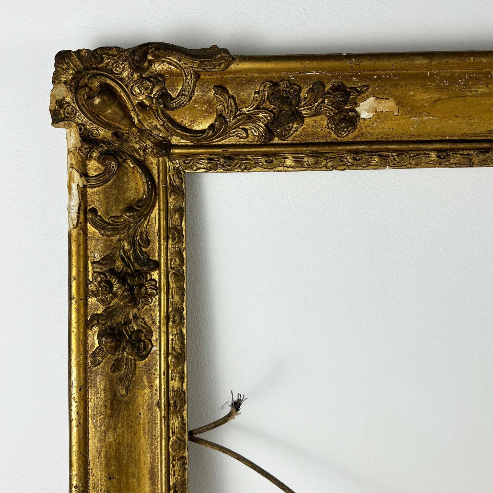 19th Century Large Antique Gilt Wood Frame, Vintage Wood Picture Frame, Antique Home Decor photo 417.0