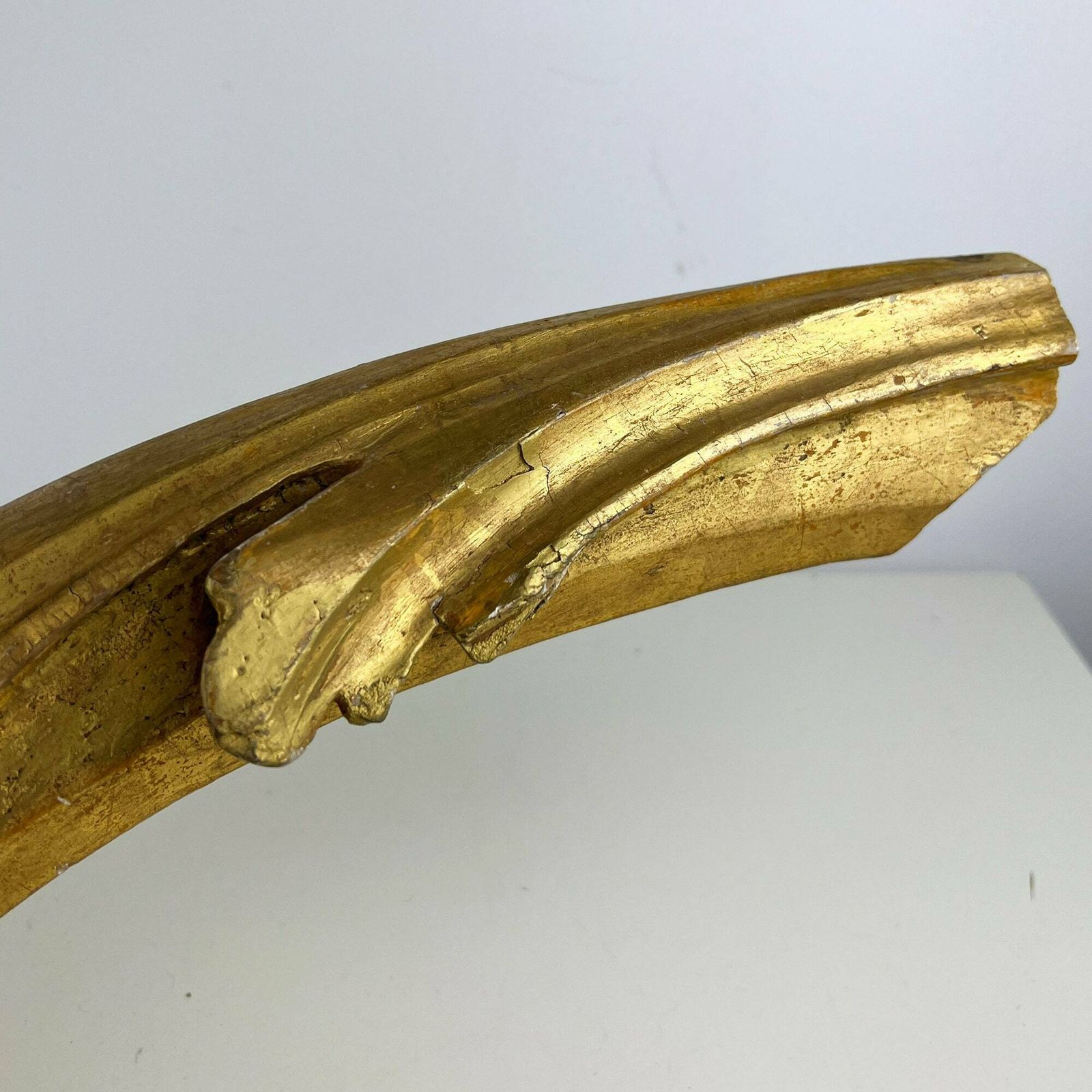 Antique 19th Century Gilt Wood Carving Fragment, Architectural Salvage, Italian Antique Salvage Decor photo for sale