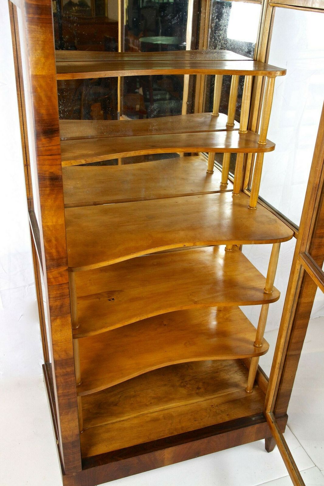 19th Century Biedermeier Nutwood Vitrine/ Display Cabinet, Austria Circa 1840 photo Furniture
