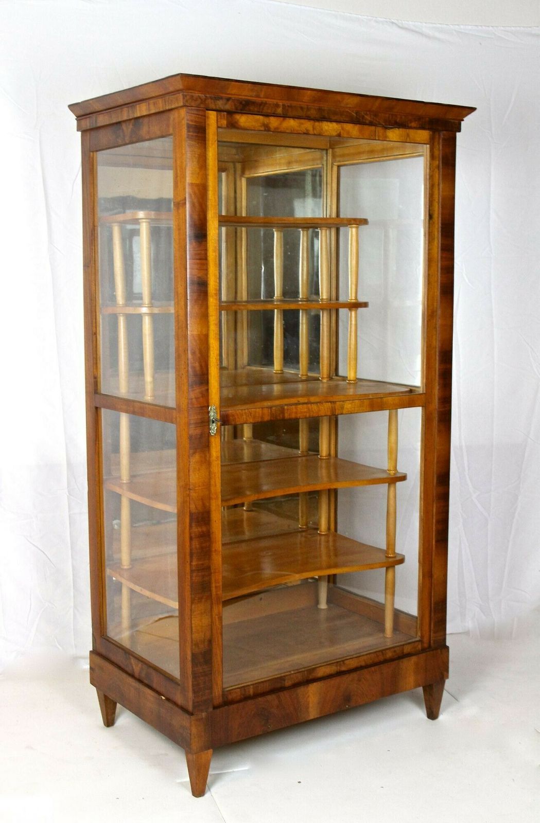 photo furniture 19th Century Biedermeier Nutwood Vitrine/ Display Cabinet, Austria Circa 1840
