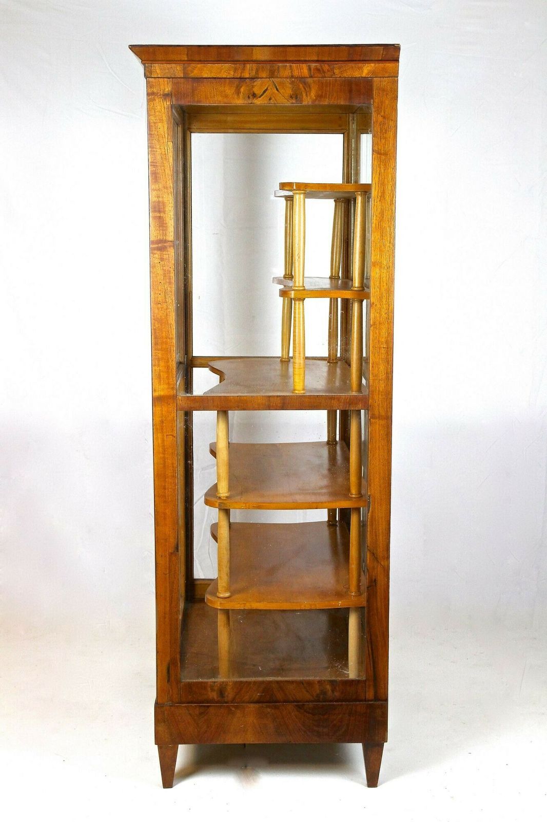 photo vinterior 19th Century Biedermeier Nutwood Vitrine/ Display Cabinet, Austria Circa 1840