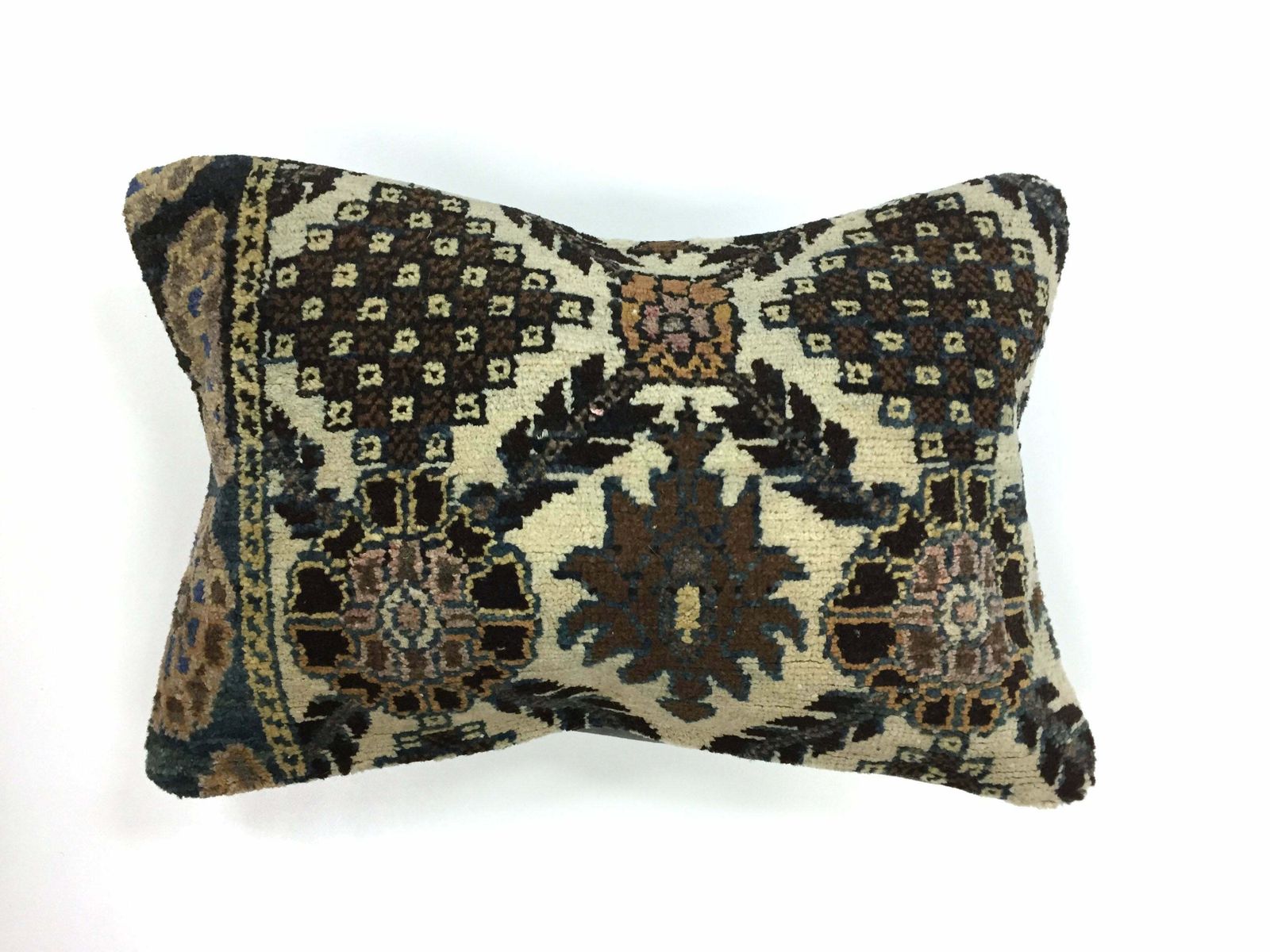 Handmade Carpet Cushion Cover Carpet Pillow 60x40 Cm Turkish Moroccan Distressed