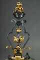 photo furniture Very Large Pair Of Wrought Iron Mantelpieces With Foliage, Mask And Scroll Motifs