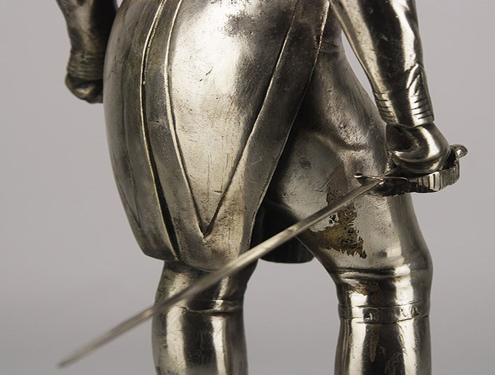 20th Century Silvered Spelter/Zamac Statue Of Sarah Bernhardt As Napoleon II In L' Aiglon With Marble Base photo 875.0