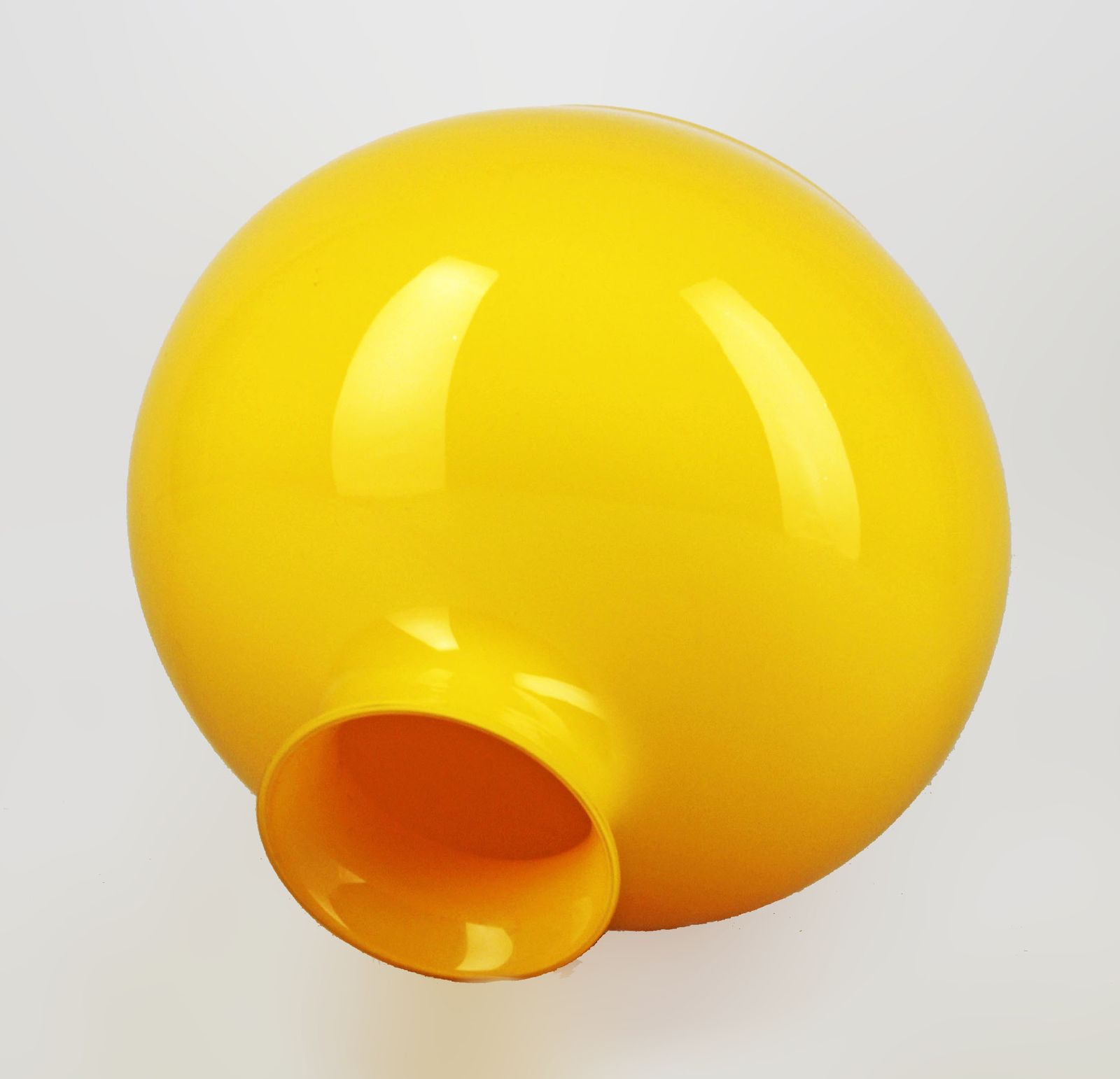 Late 20th Century Danish Bulbous Polished Glass Yellow Vase Of Scandinavian Design photo 950.0