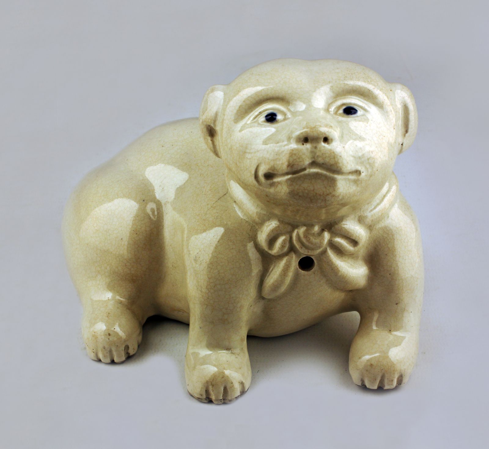 Late 18th Century/Edo Meiji Period Japanese Glazed Porcelain Sculpture Of A Dog photo Home Decor