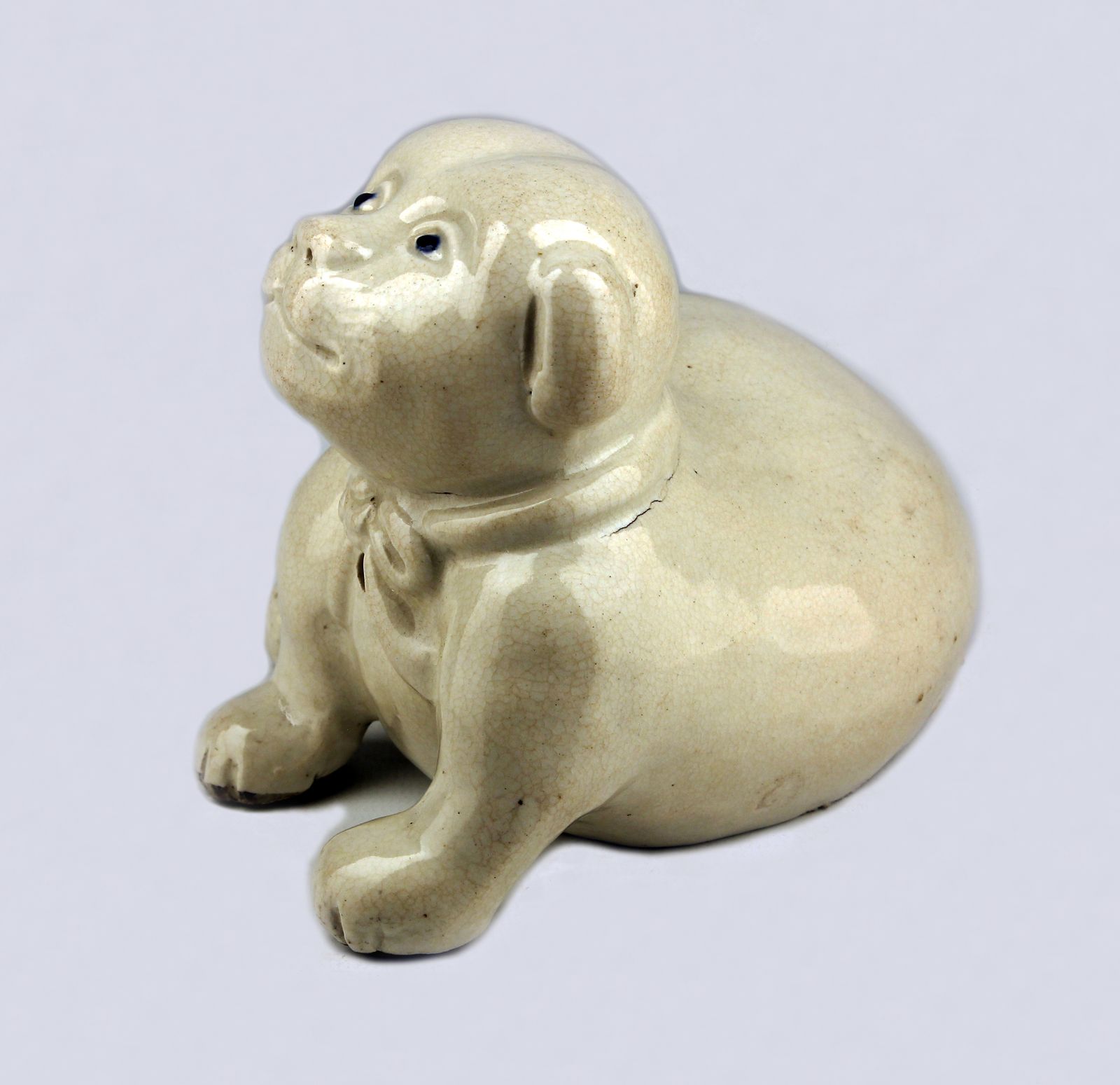 Late 18th Century/Edo Meiji Period Japanese Glazed Porcelain Sculpture Of A Dog photo vinterior