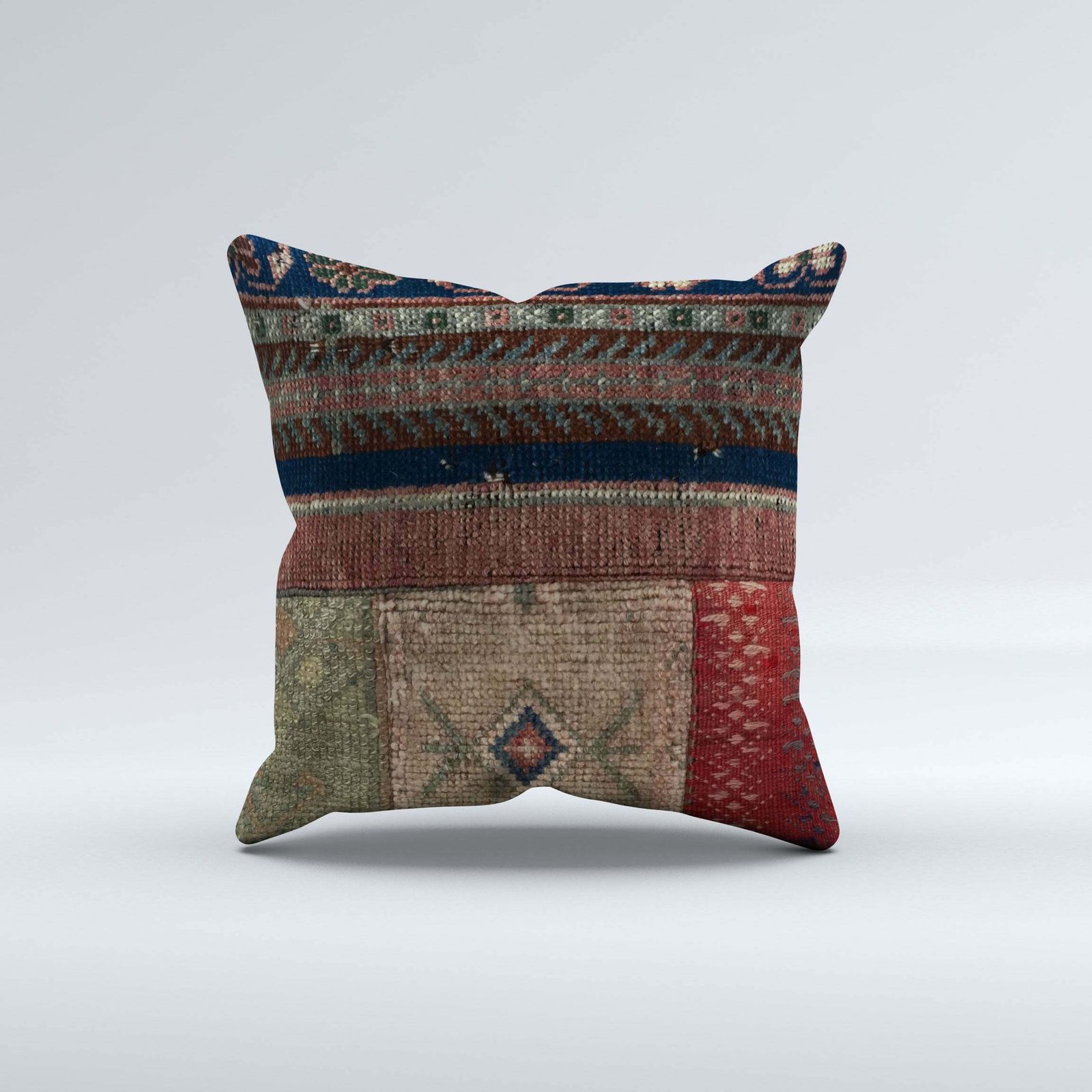 Carpet Cushion Cover, Pillow Case 40x40 Cm Turkish Kilim, Handmade