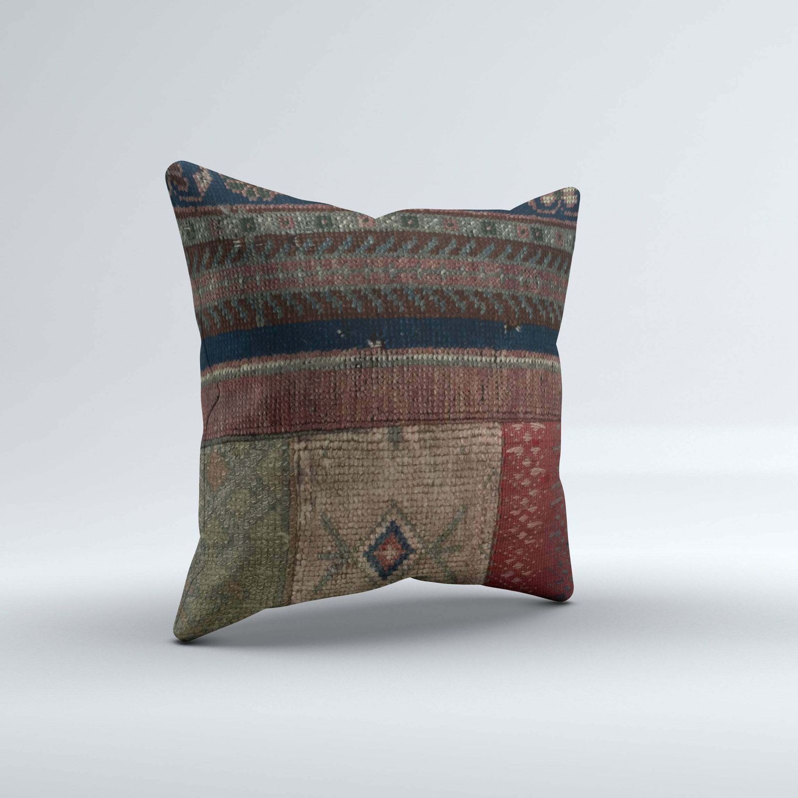 Carpet Cushion Cover, Pillow Case 40x40 Cm Turkish Kilim, Handmade photo for sale