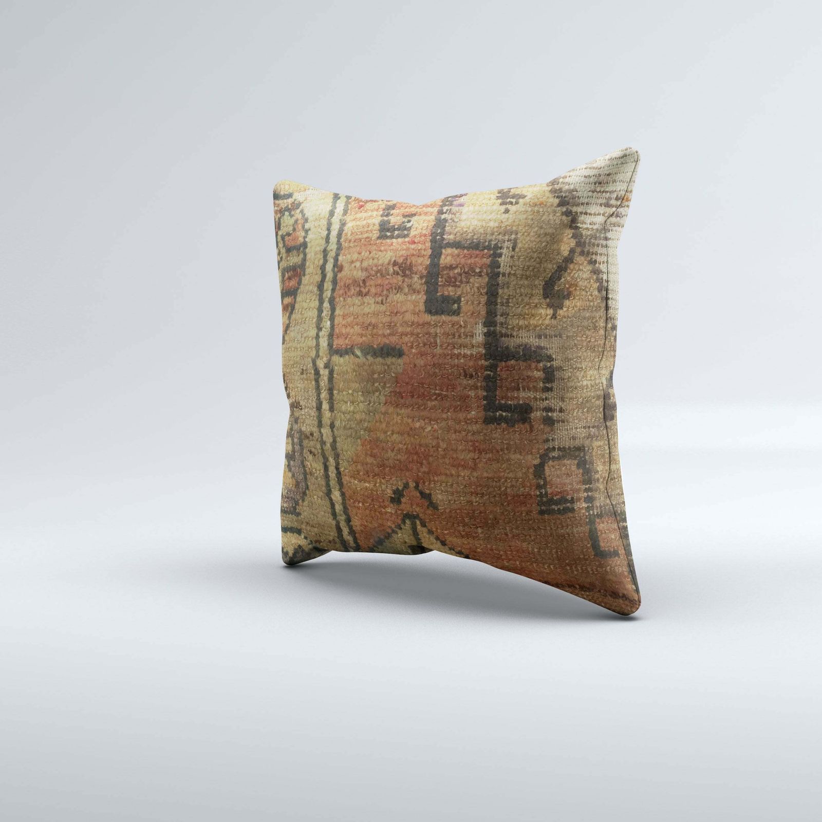 Carpet Cushion Cover, Pillow Case 40x40 Cm Turkish Kilim, Handmade photo furniture