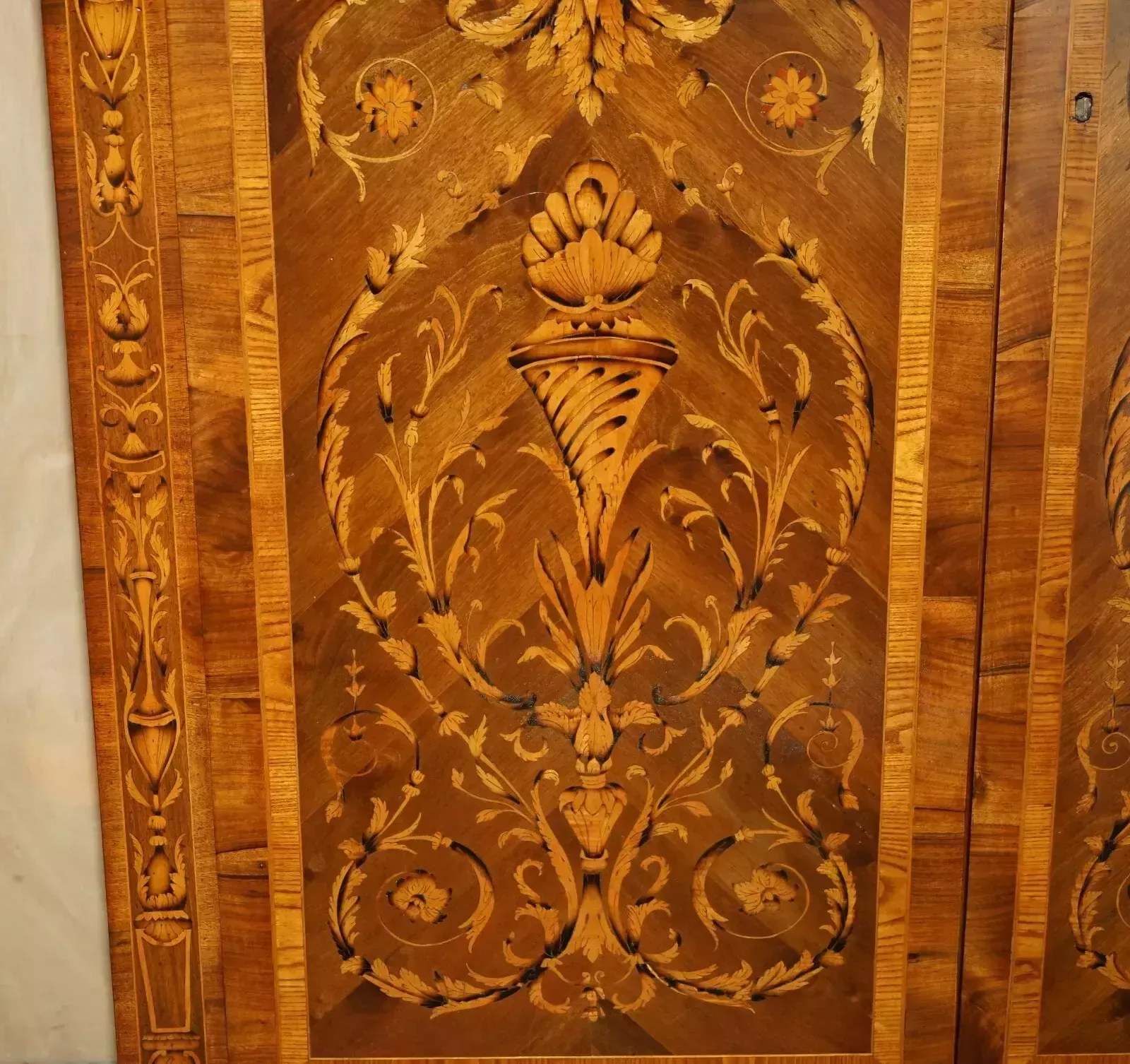 Stunning Vintage Italian Marquetry Inlaid Wardrobe Armoire Or Hall Cupboard photo 4950.0
