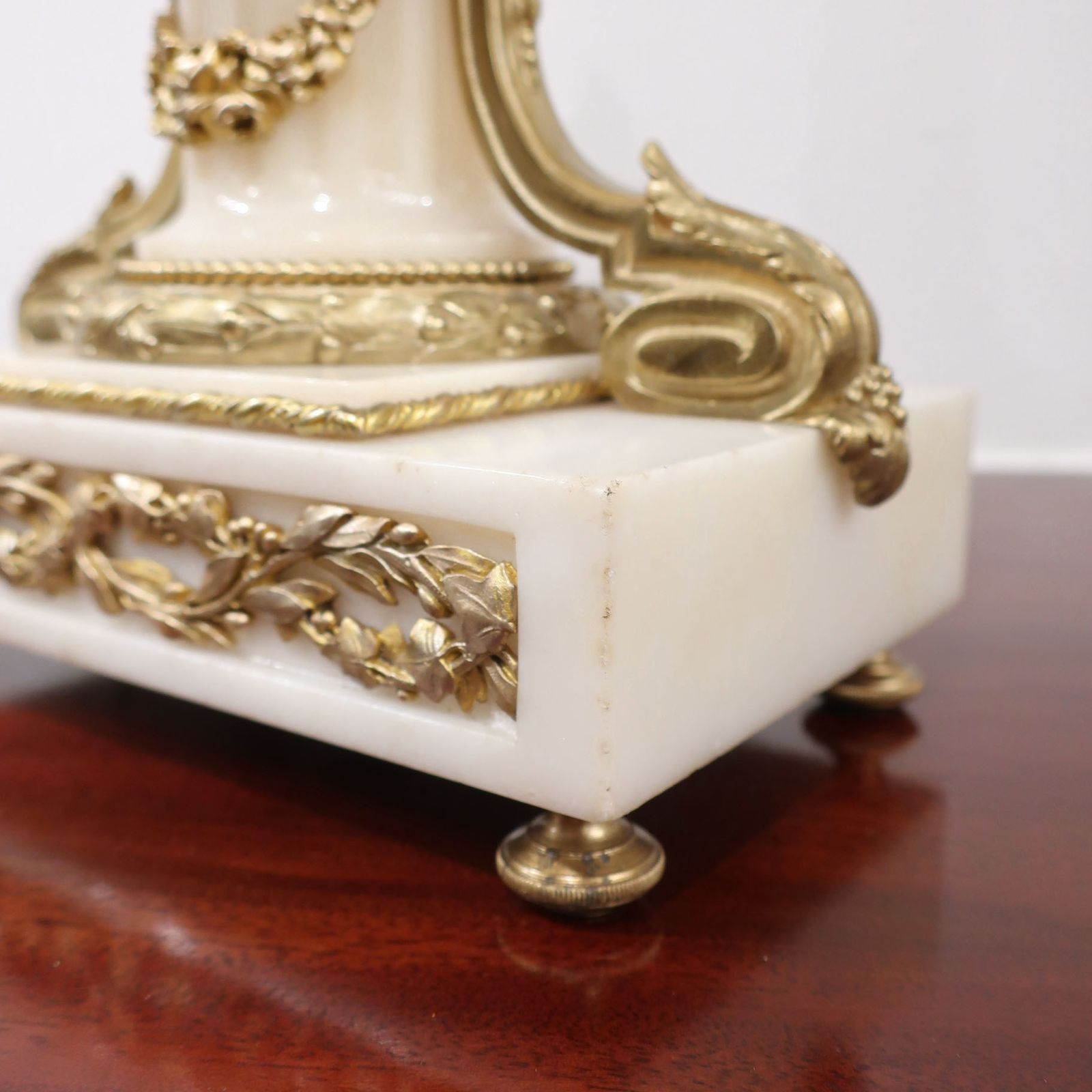 French Marble And Bronze Gilt Mantel Clock photo vintage