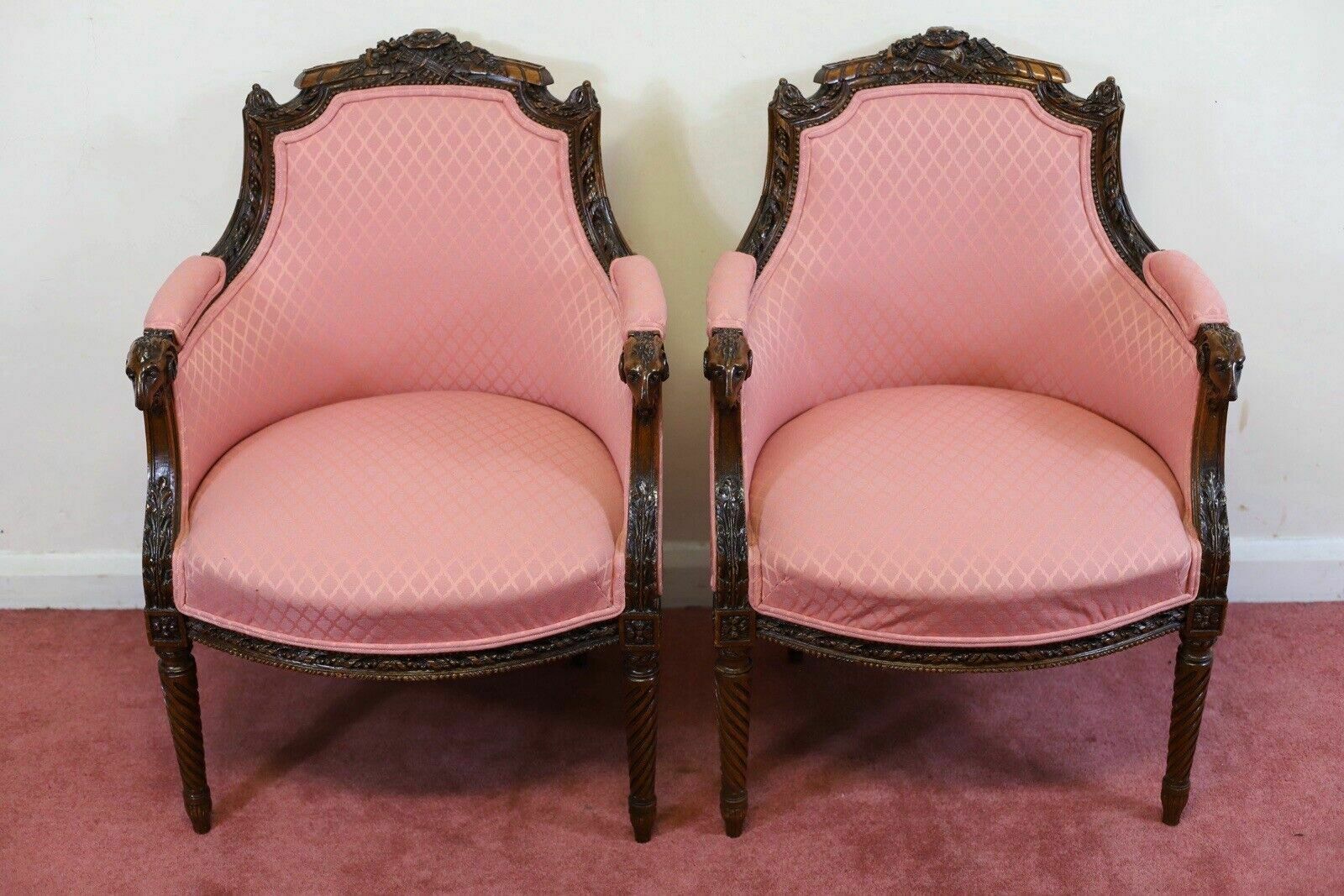 Lovely Pair Of Louis XVI Style Fauteuil And Stoll photo furniture