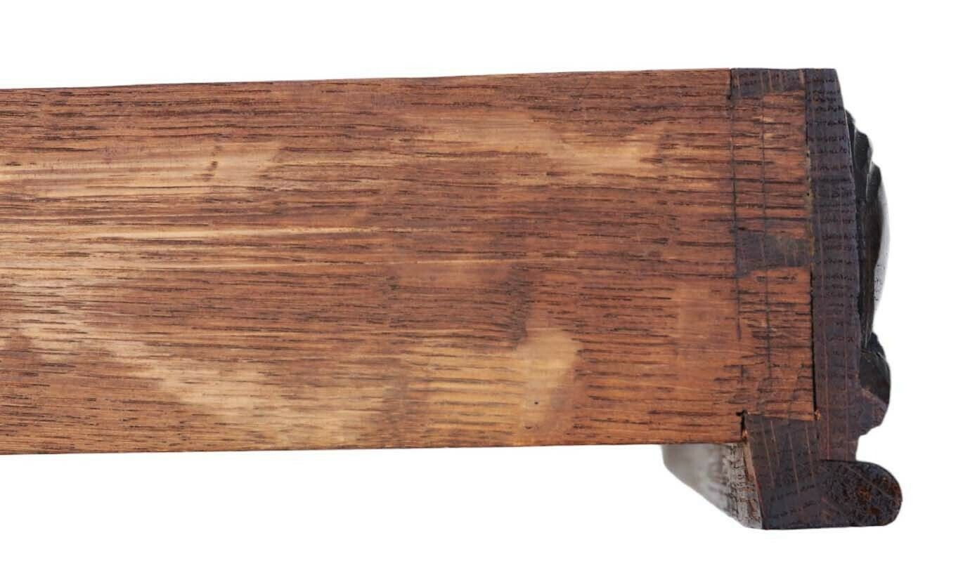 Fine Quality Antique Carved Oak Writing Table   19th Century Desk Side Dressing photo vinterior