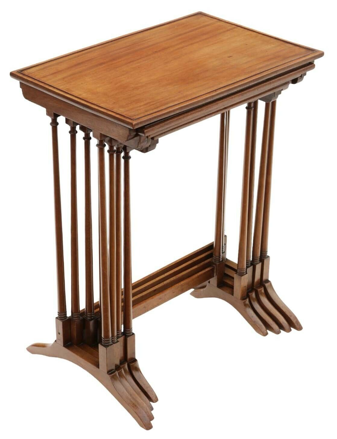 Fine Quality Antique Mahogany Nest Of Four Side Occasional Tables   Circa 1920 photo furniture