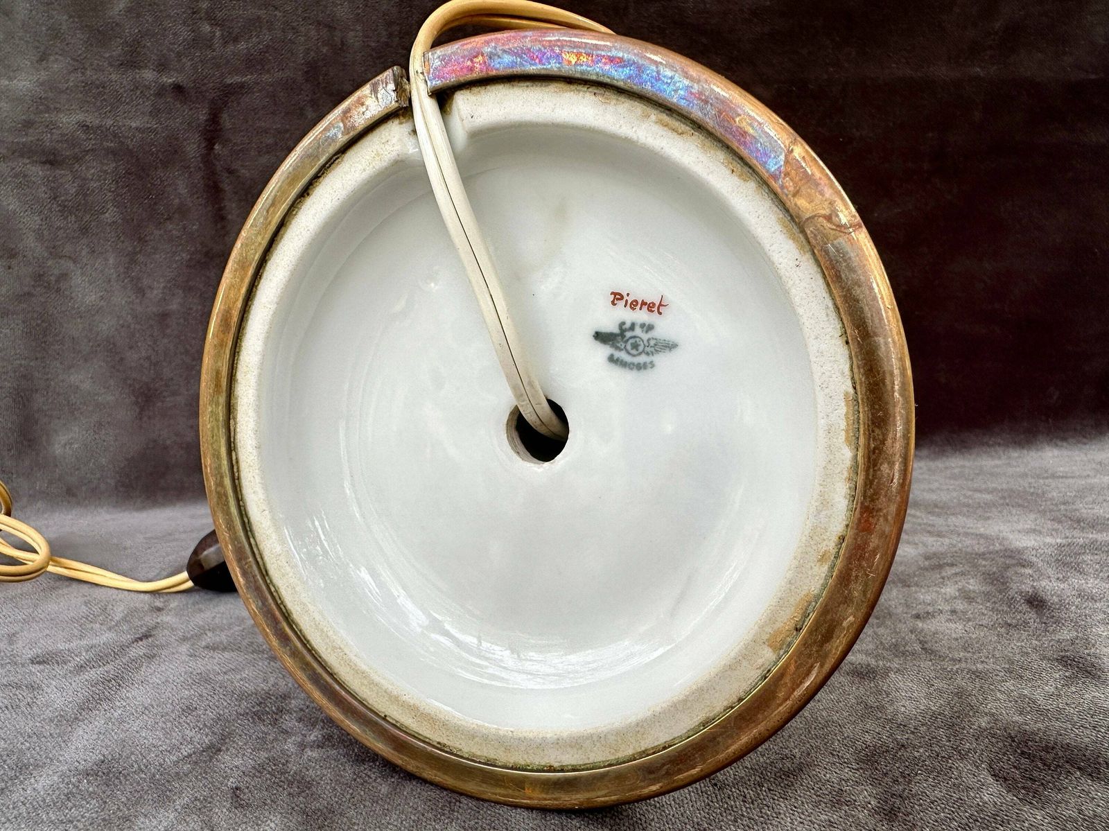 photo furniture Art Nouveau Limoges French Porcelain Lamp Stand