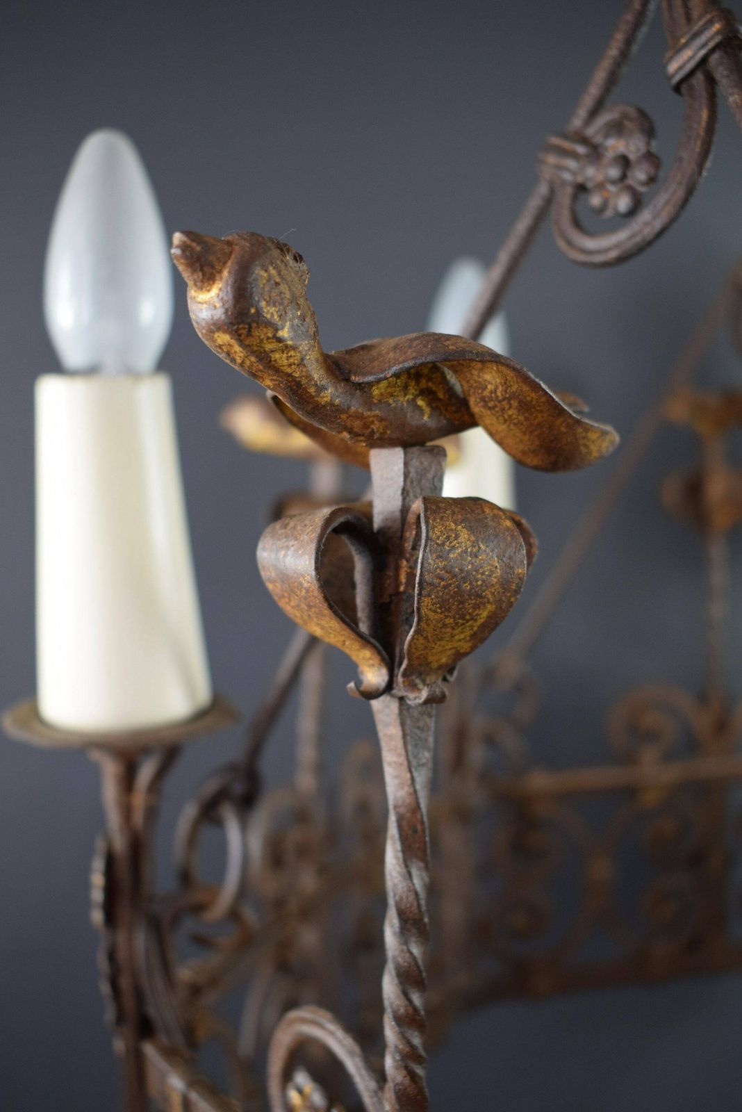 photo furniture French Antique Large Chandelier High Period Wrought Iron
