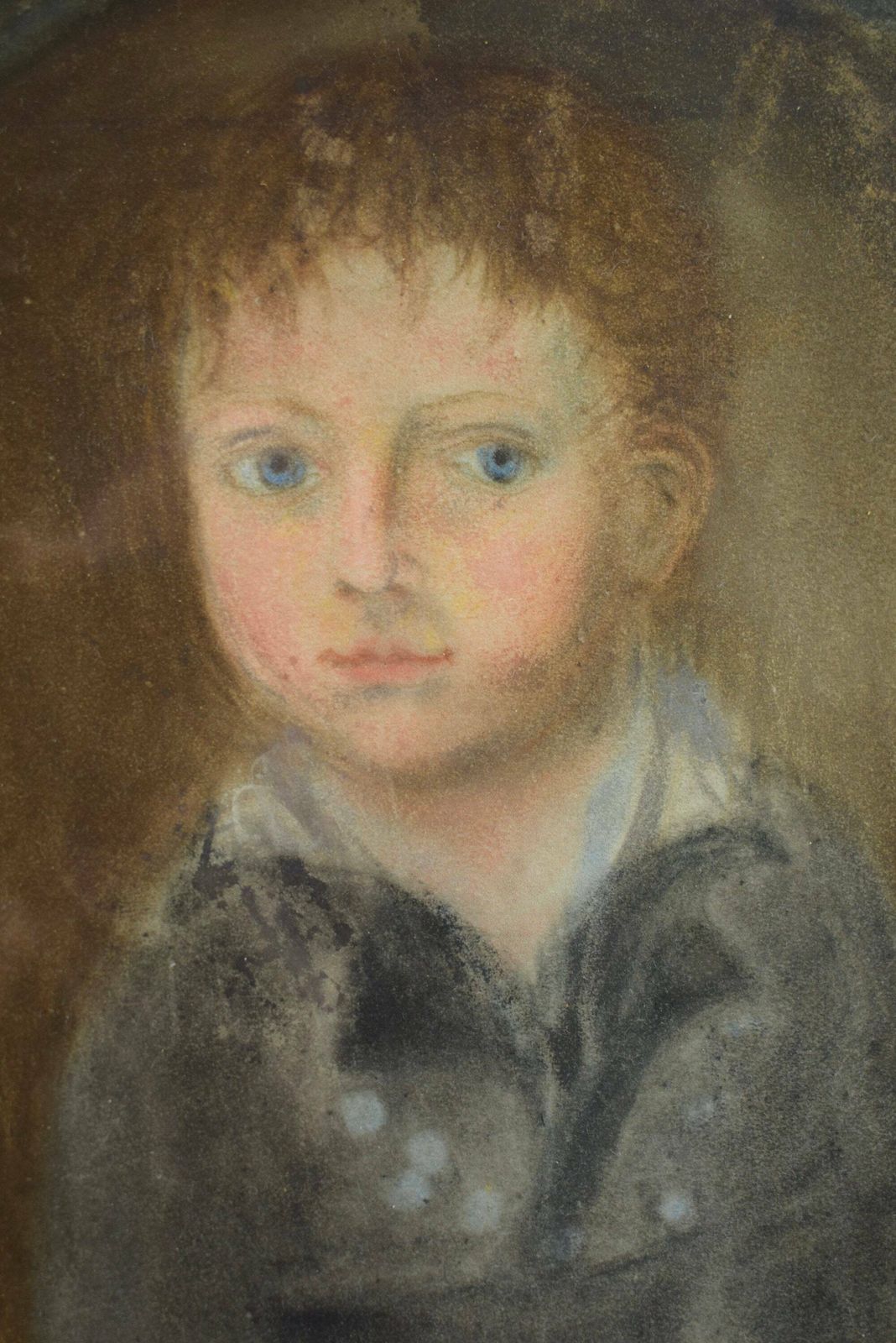 photo furniture Vintage French Oil Painting Portrait Child Empire Period