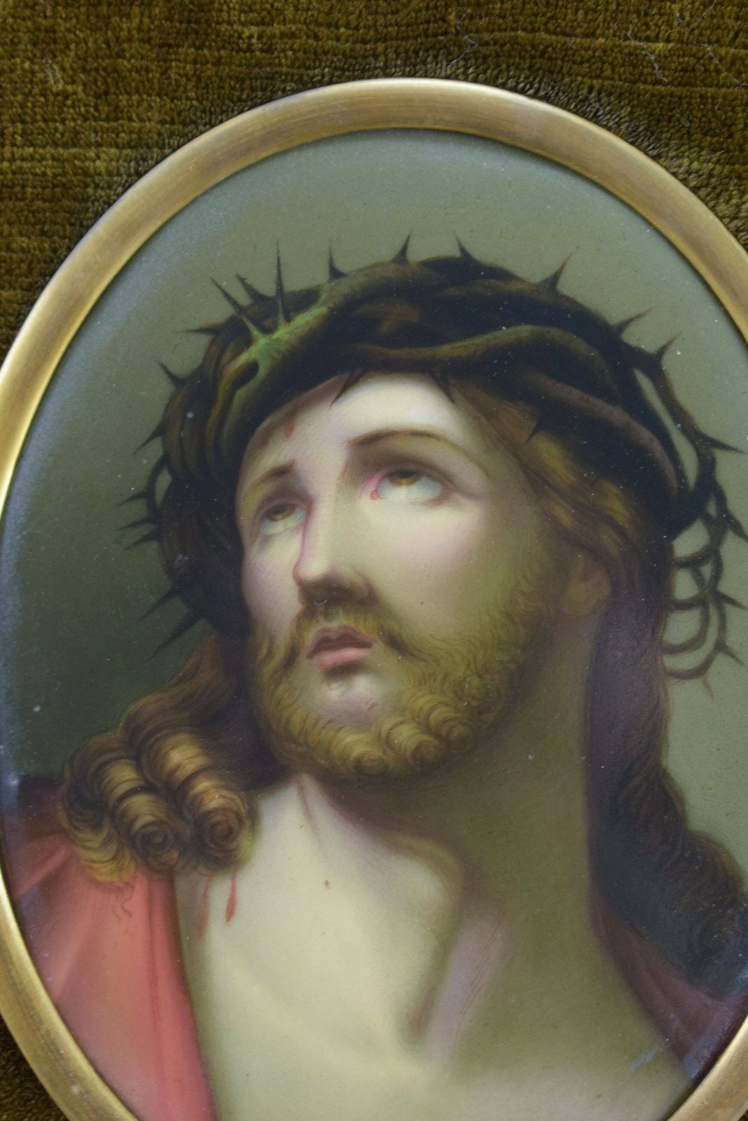 Vintage Antique Large French Holy Water Font Face Of God photo for sale