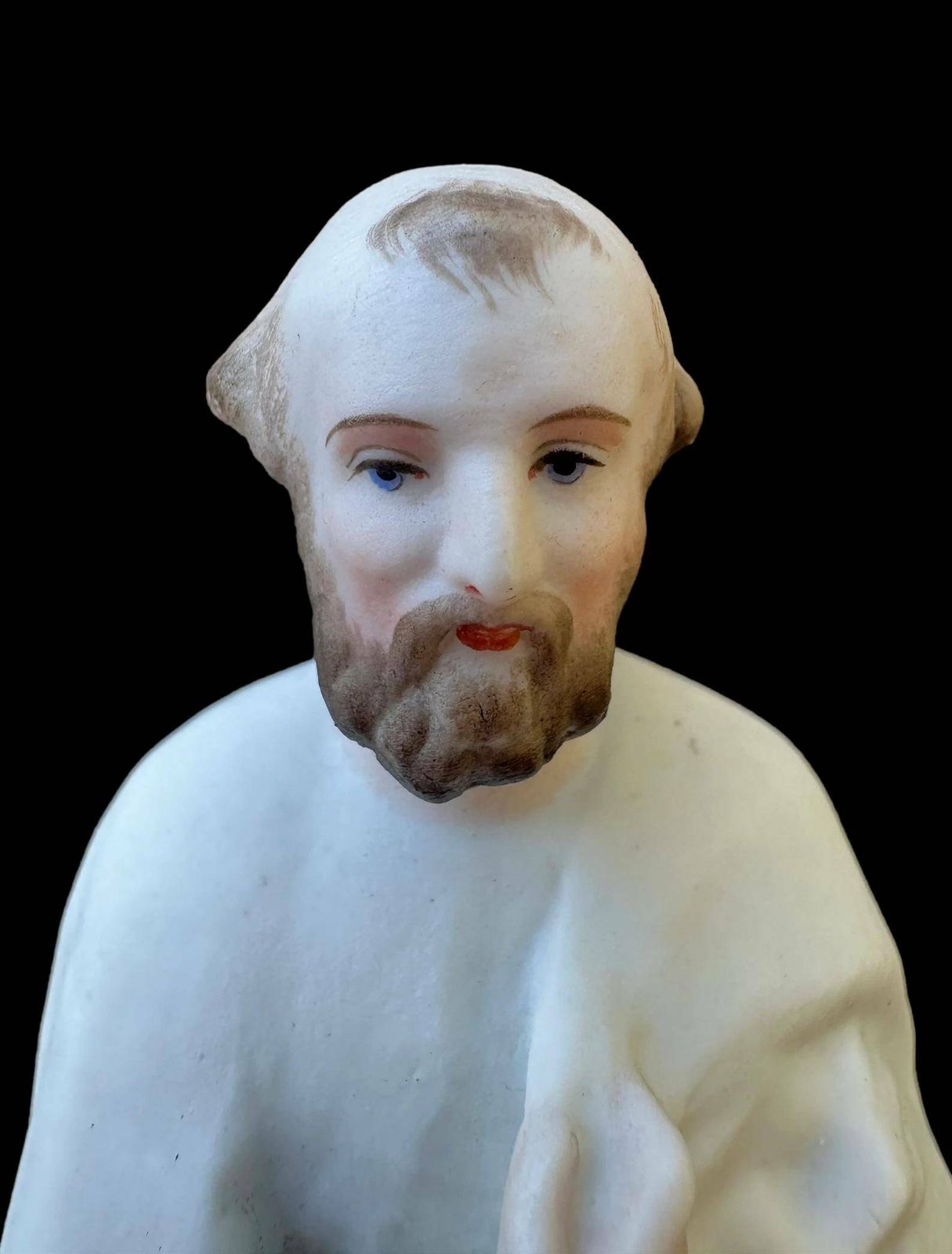 Antique French Saint Joseph Paris Porcelain Statue Figurine 19th photo buy
