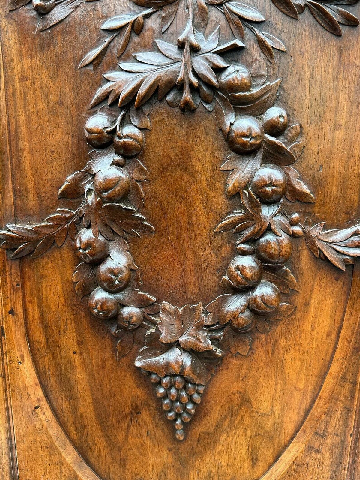 Large French Antique Carved Wood Cabinet Door Couple Of Birds photo vinterior