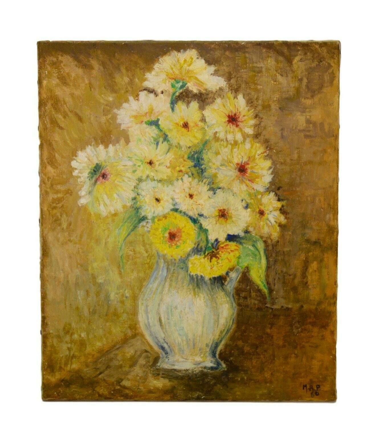 French Post Impressionist Still Life With Summer Sunflowers By Mrp