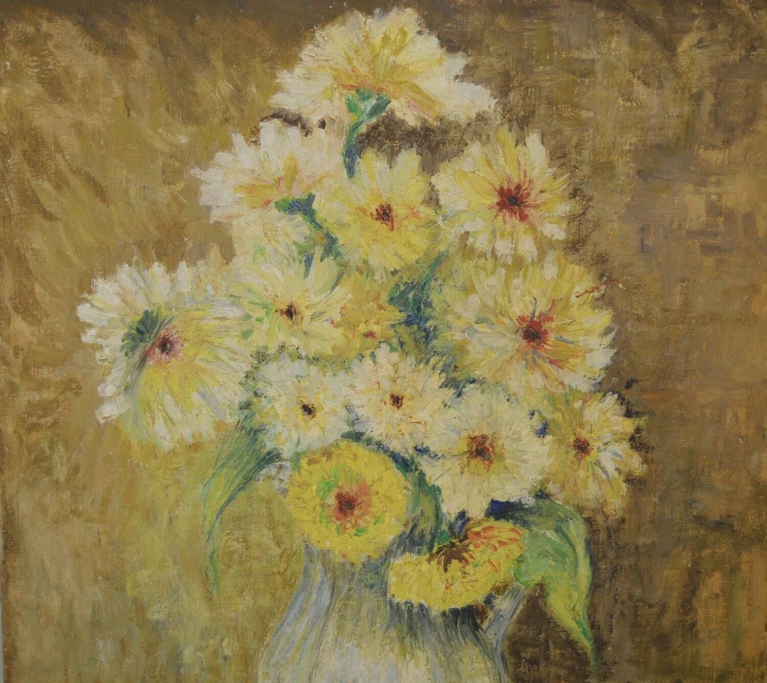 French Post Impressionist Still Life With Summer Sunflowers By Mrp photo furniture