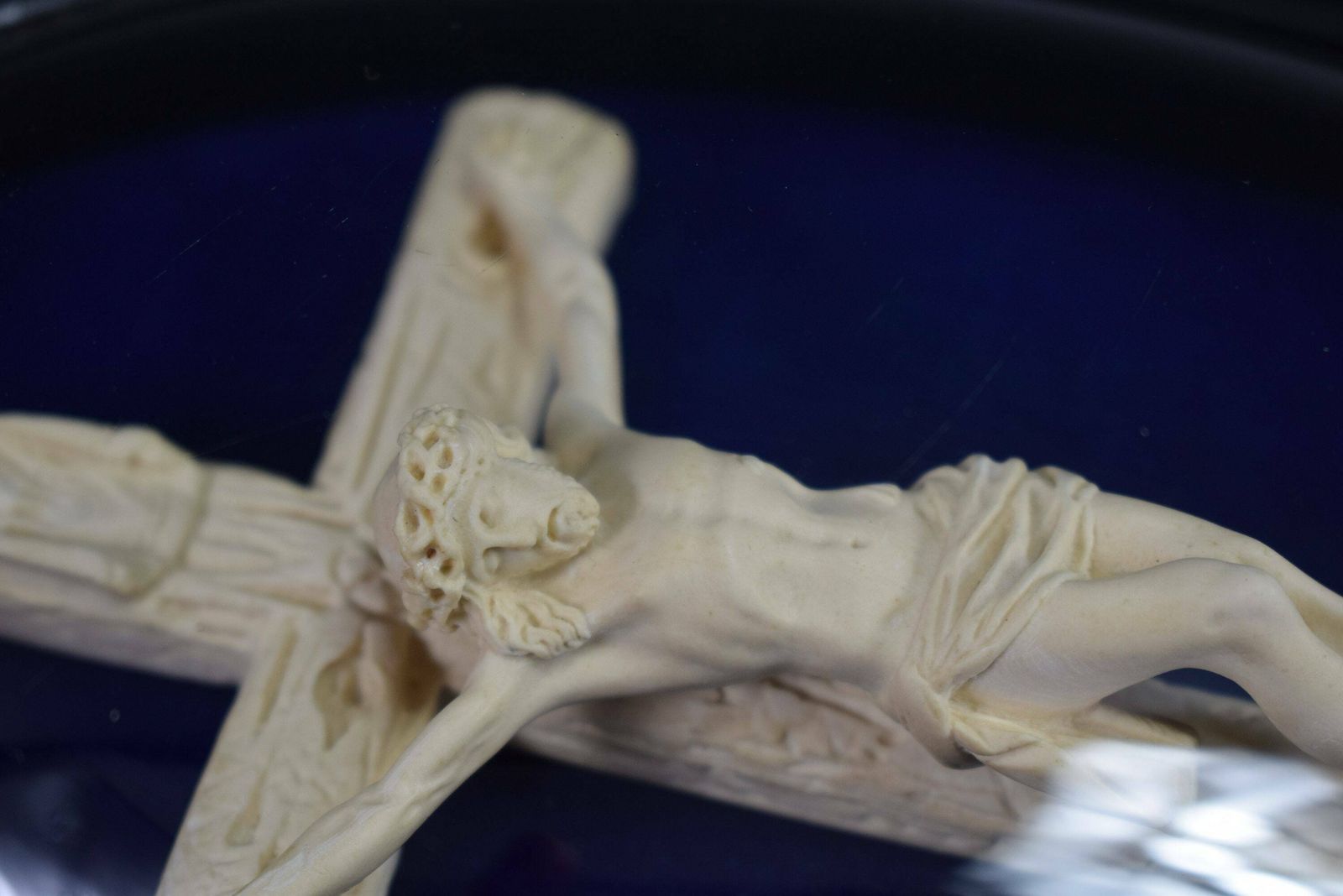 Antique French Reliquary Carved Meerschaum Wall Crucifix photo 240.0