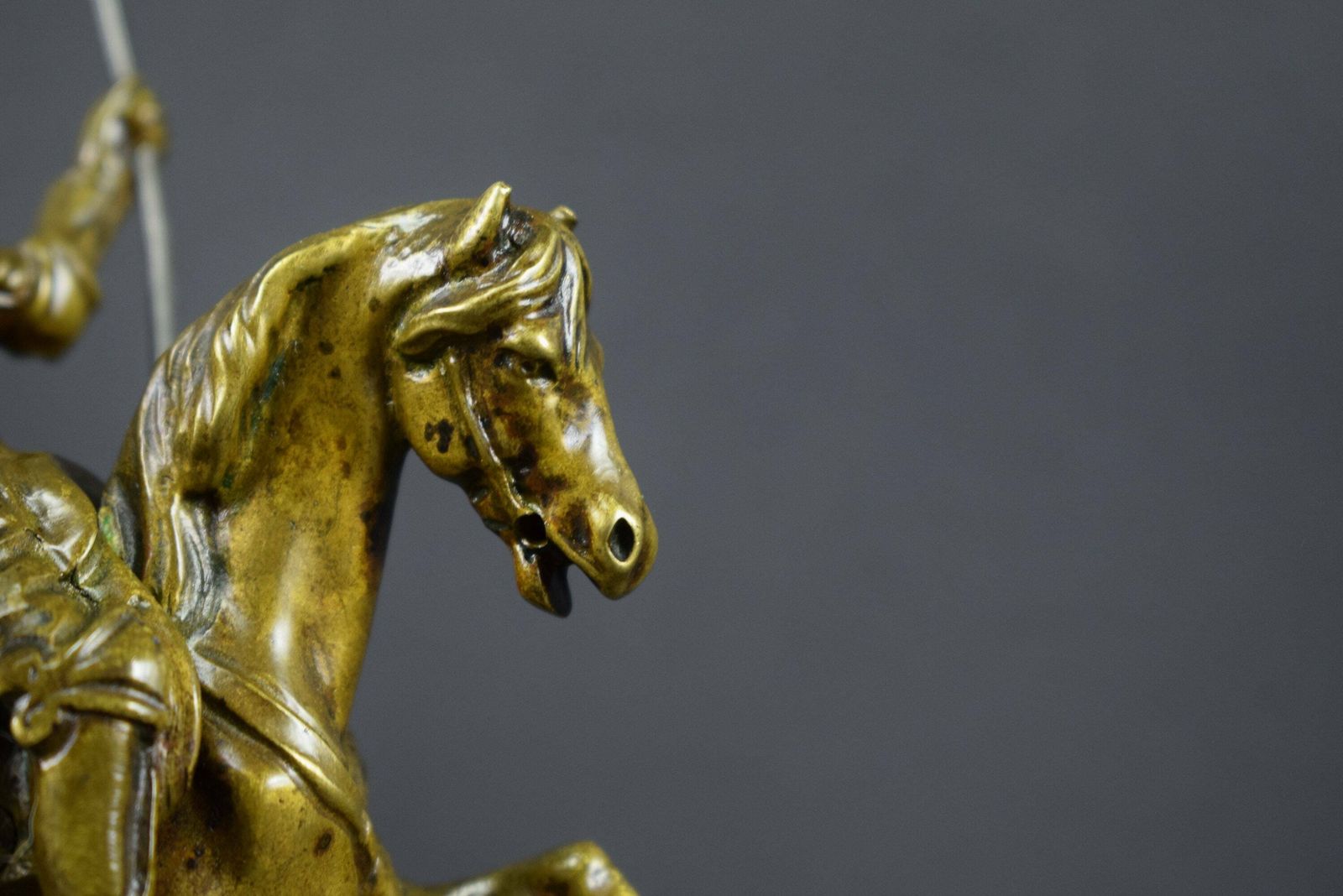 Saint Joan Of Arc On Horse Statue Vintage Bronze photo Art