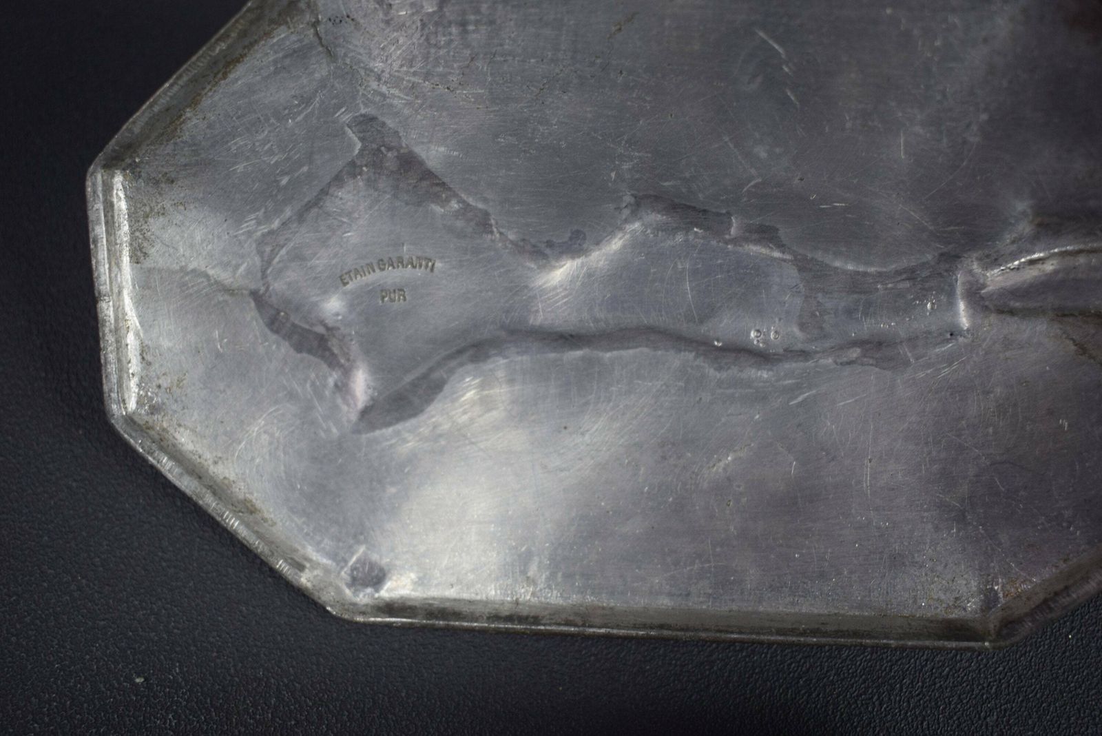 Limousin Art Nouveau French Antique Pewter Box Nude Woman photo vintage